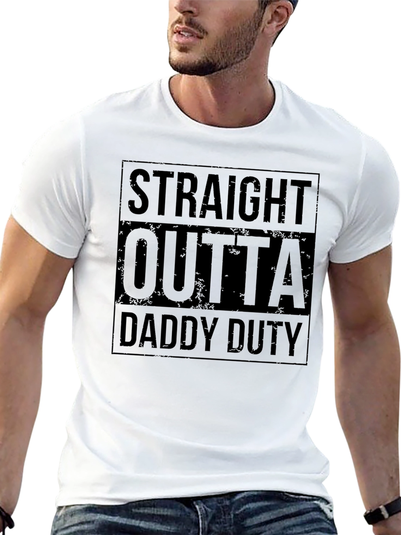 Straight Outta Daddy Duty T-Shirt - Black Graphic Tee