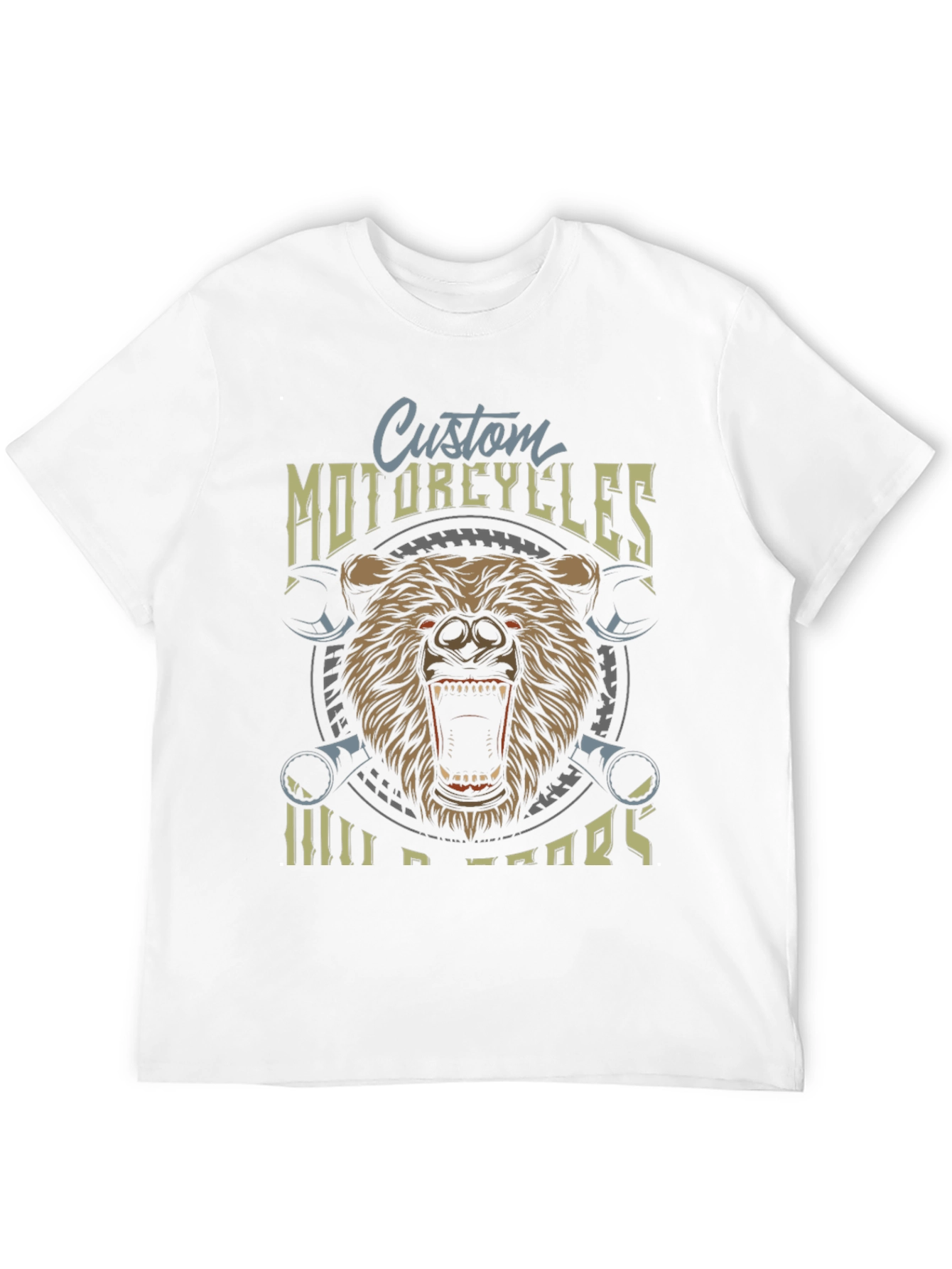 Custom Motorcycles Wild Bears Graphic T-Shirt
