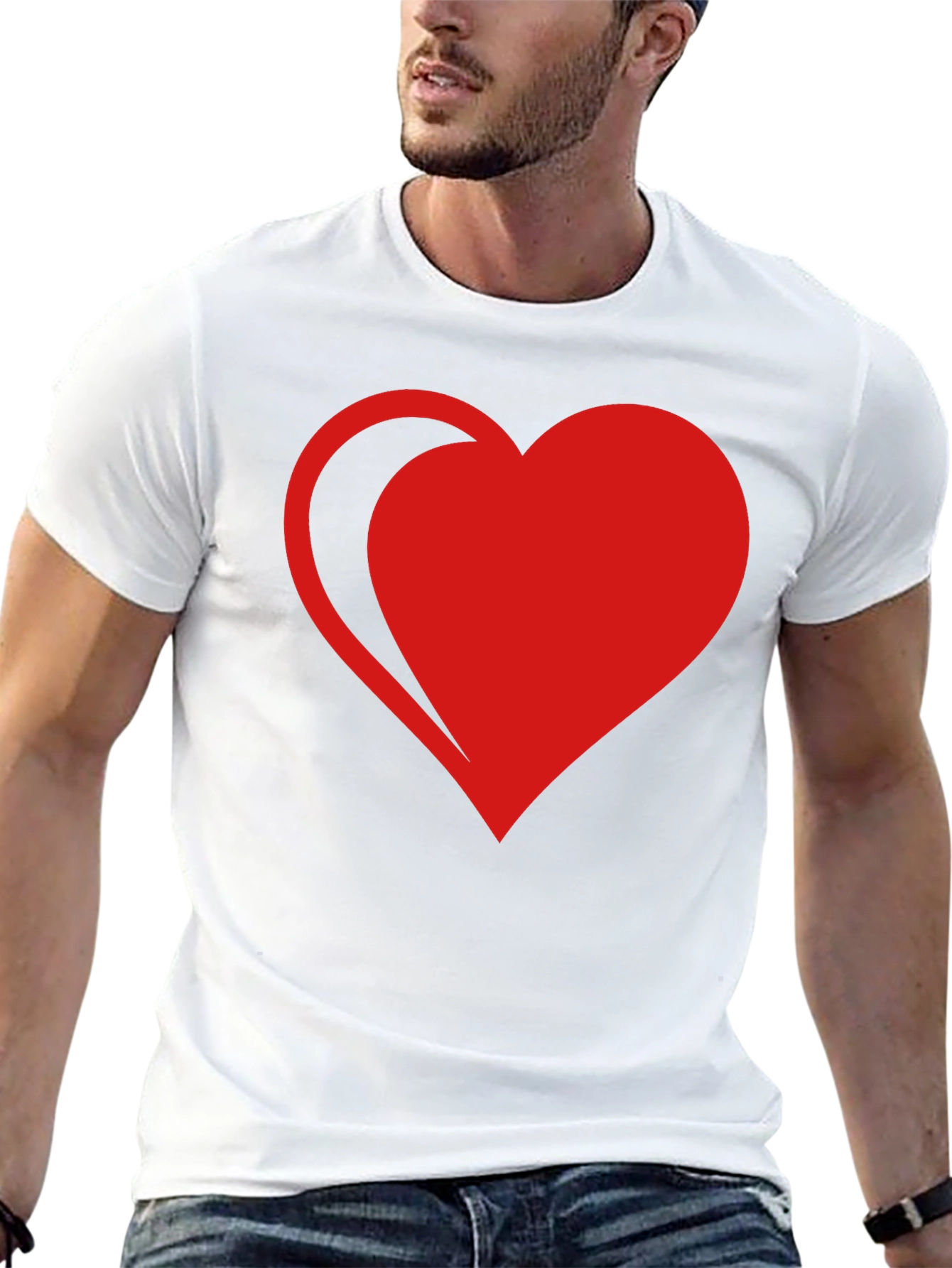 Red Heart Graphic Black T-Shirt