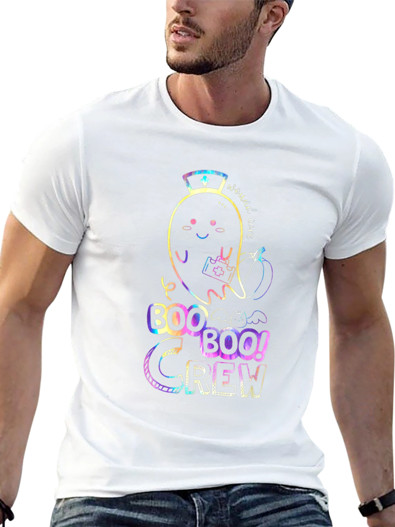 Boo Crew Halloween Nurse Ghost T-Shirt
