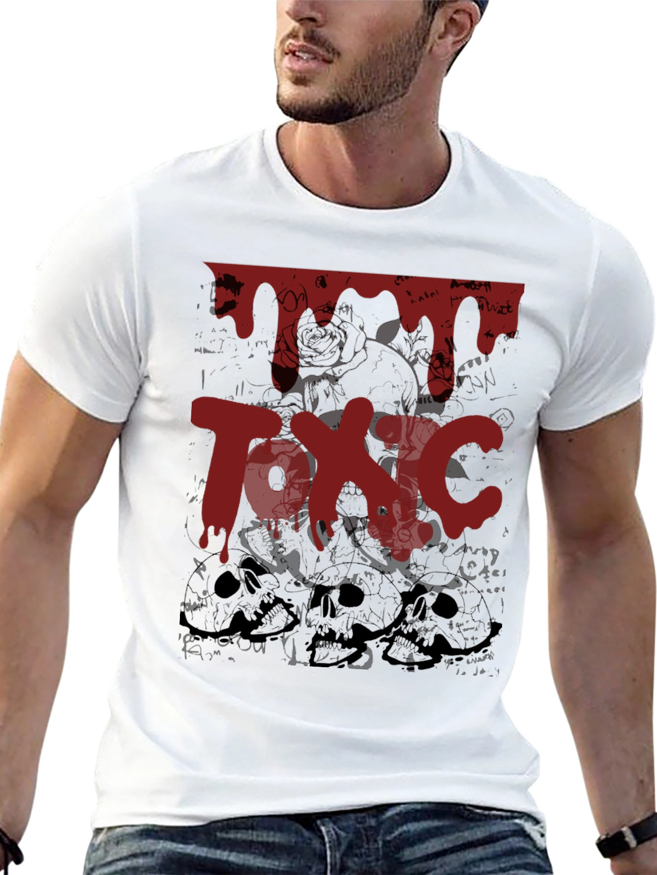 Toxic Graphic Print Black T-Shirt