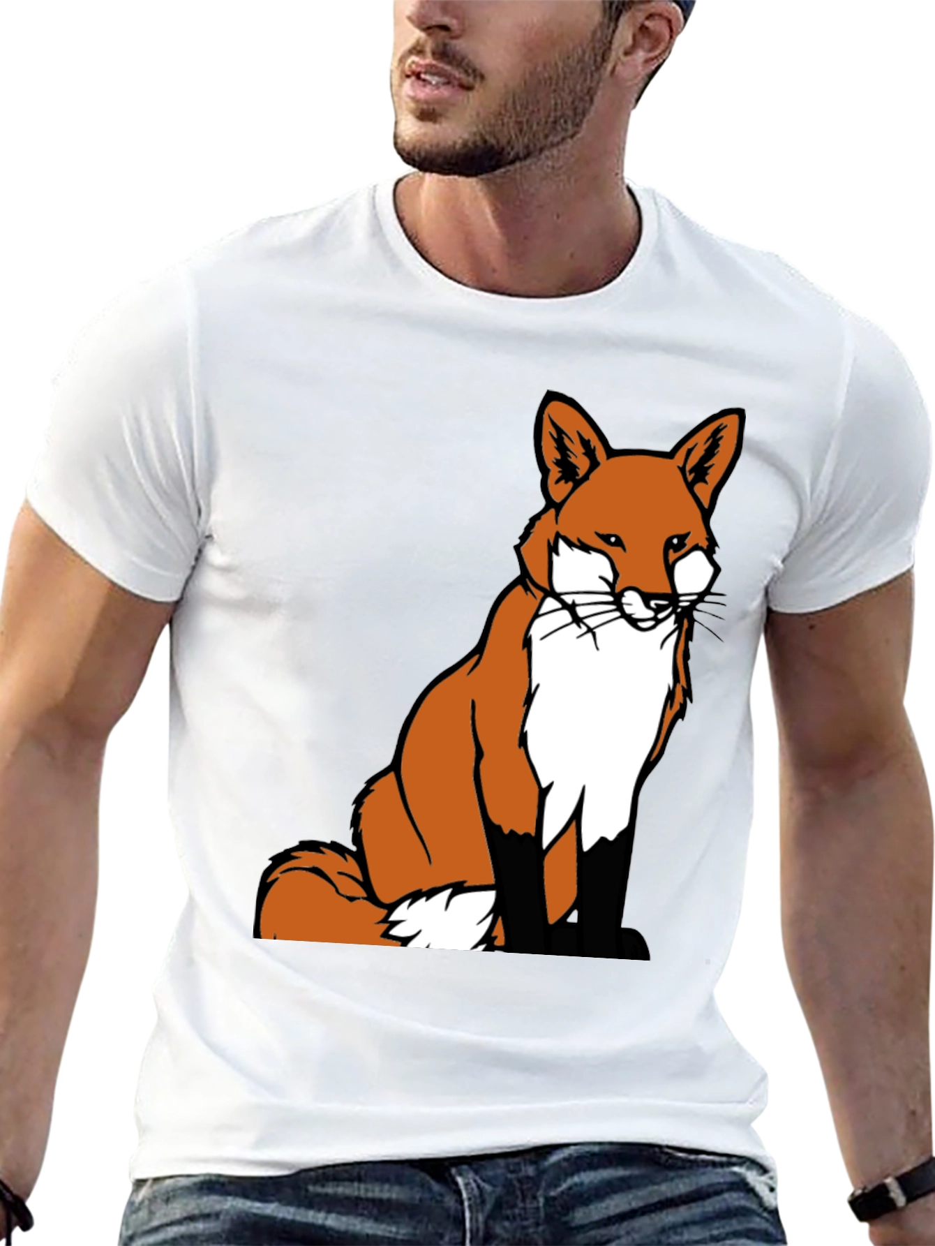 Fox Graphic Tee - Classic Crew Neck T-Shirt