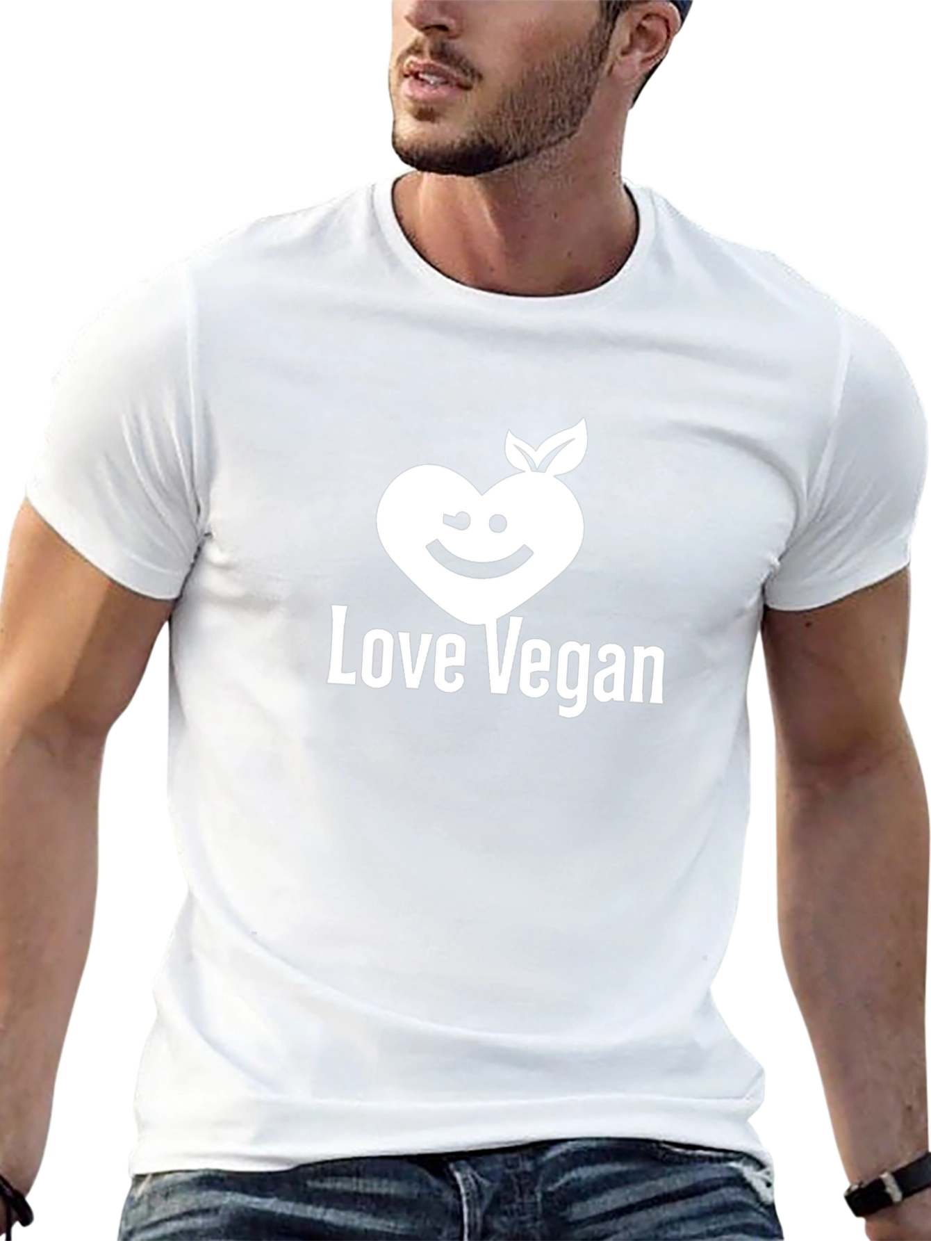 Love Vegan Graphic Tee - Black Cotton Blend