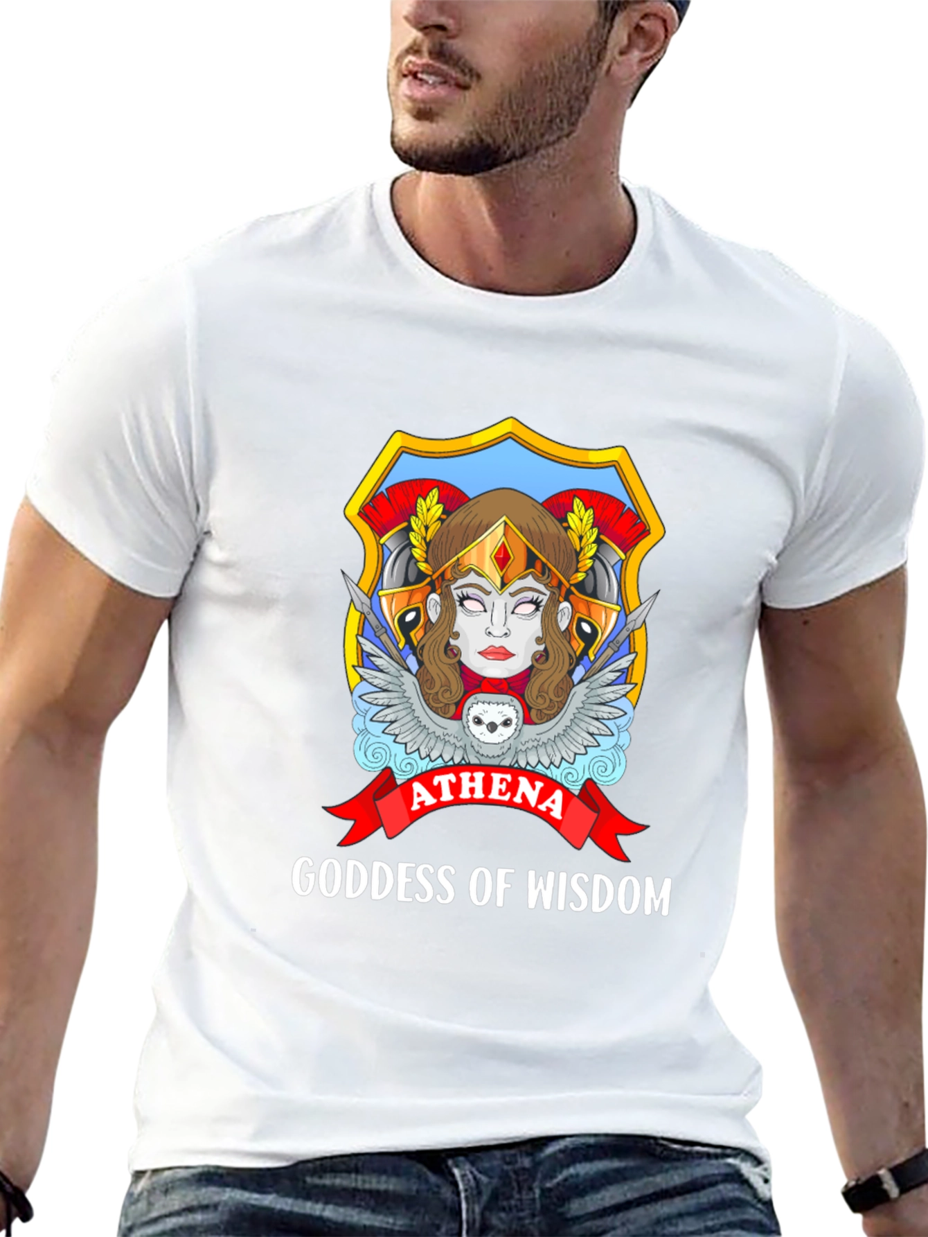 Athena Goddess of Wisdom Black T-Shirt