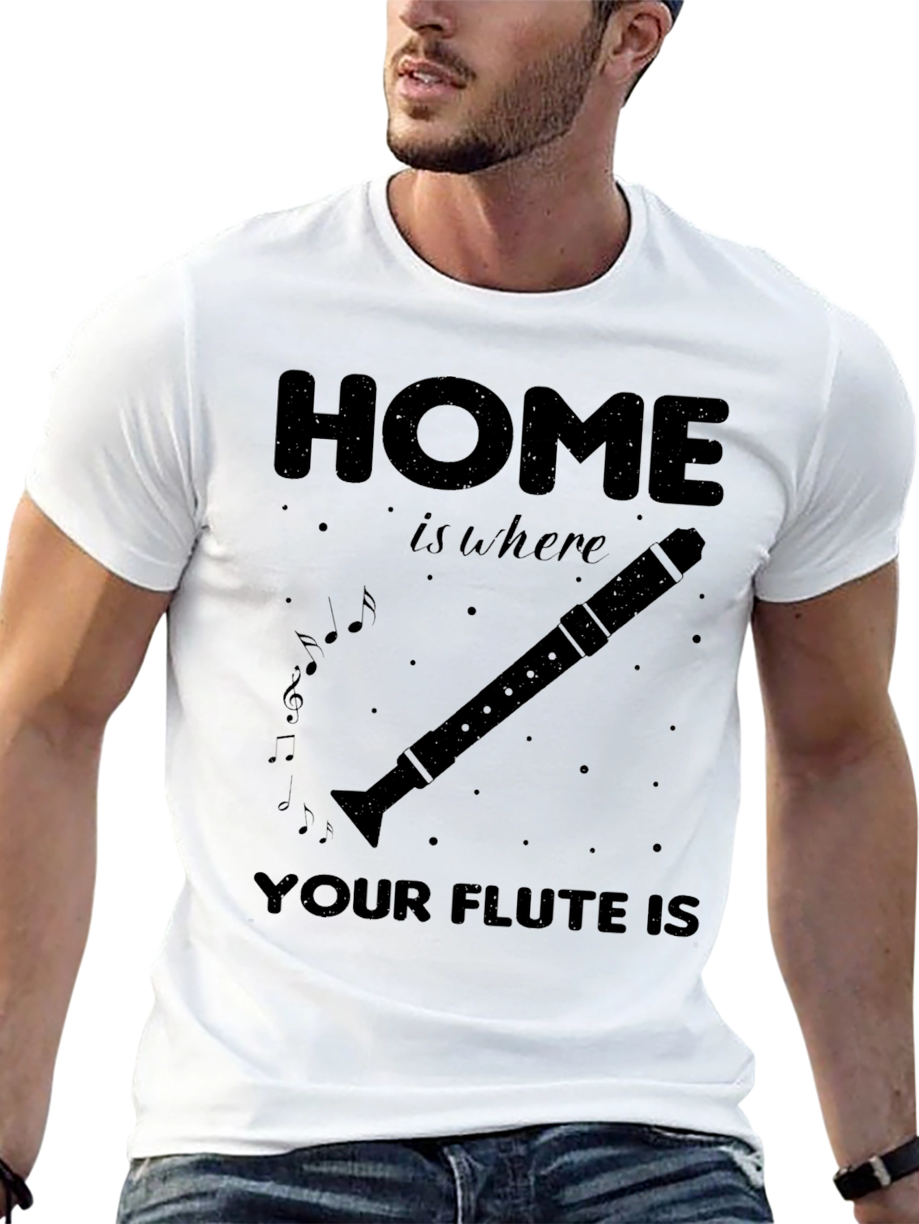 Flute Lover T-Shirt: Home Is Where Your Flute Is