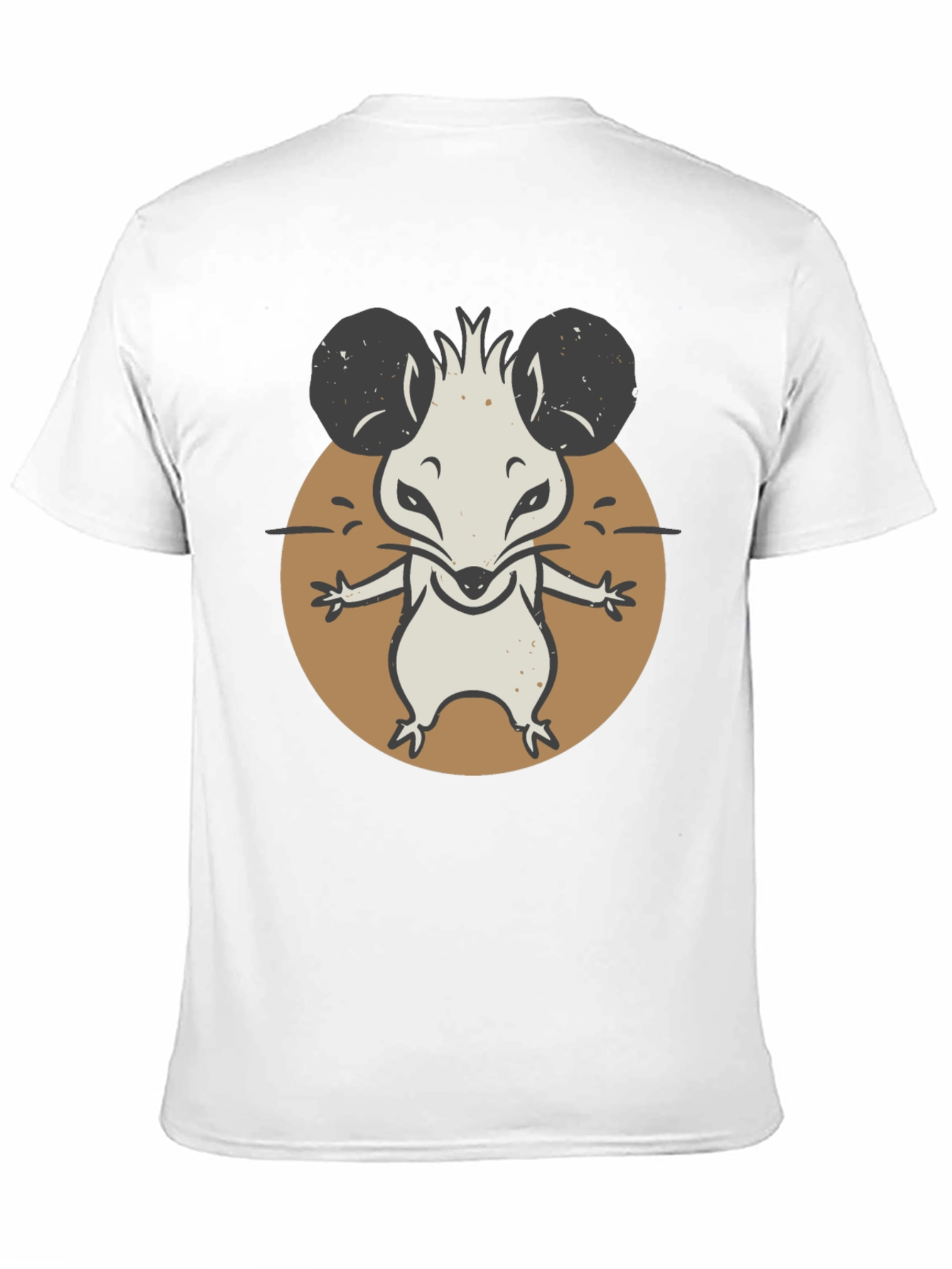 Cartoon Mouse Graphic Tee - Black Unisex T-Shirt