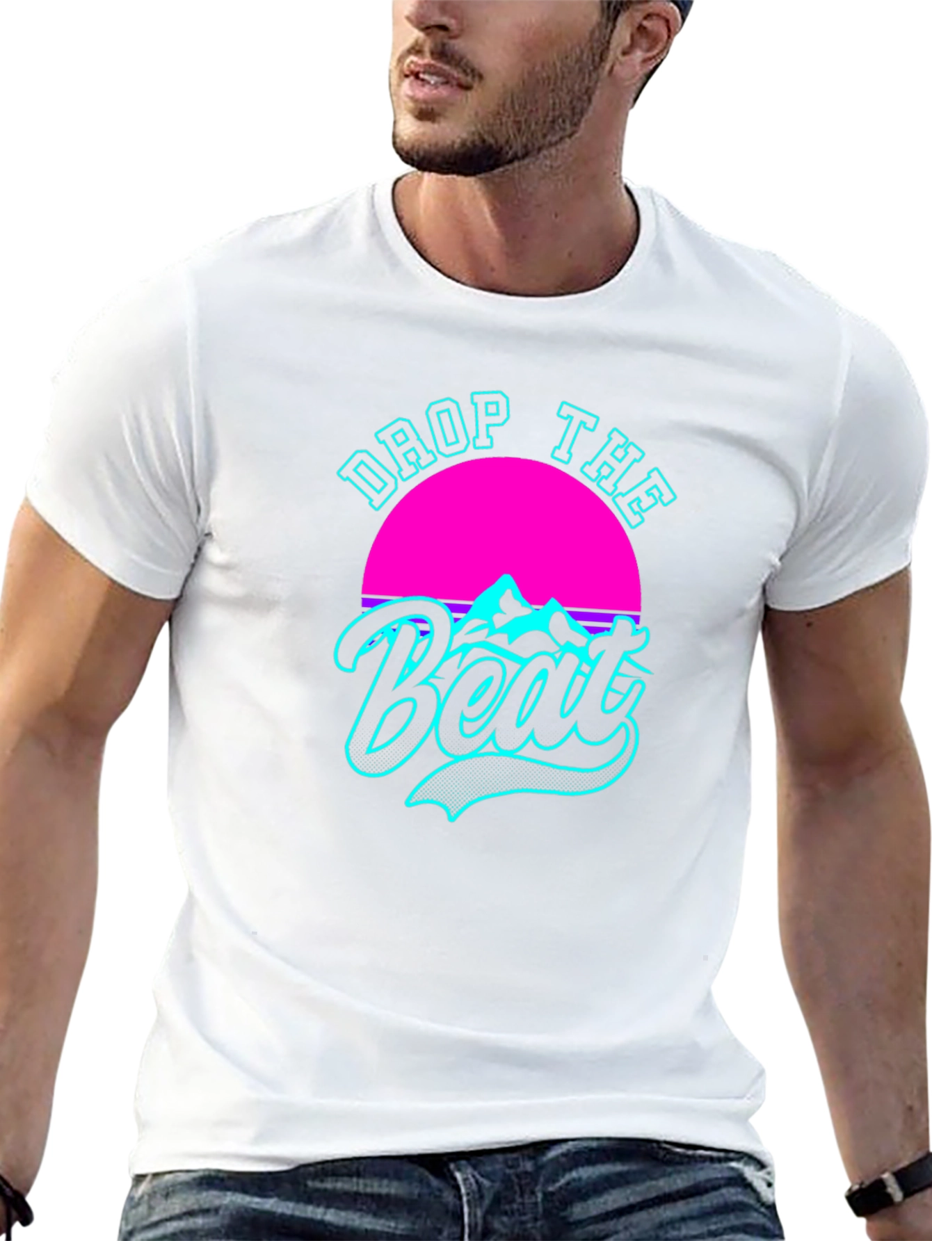 Retro Drop The Beat Black T-Shirt