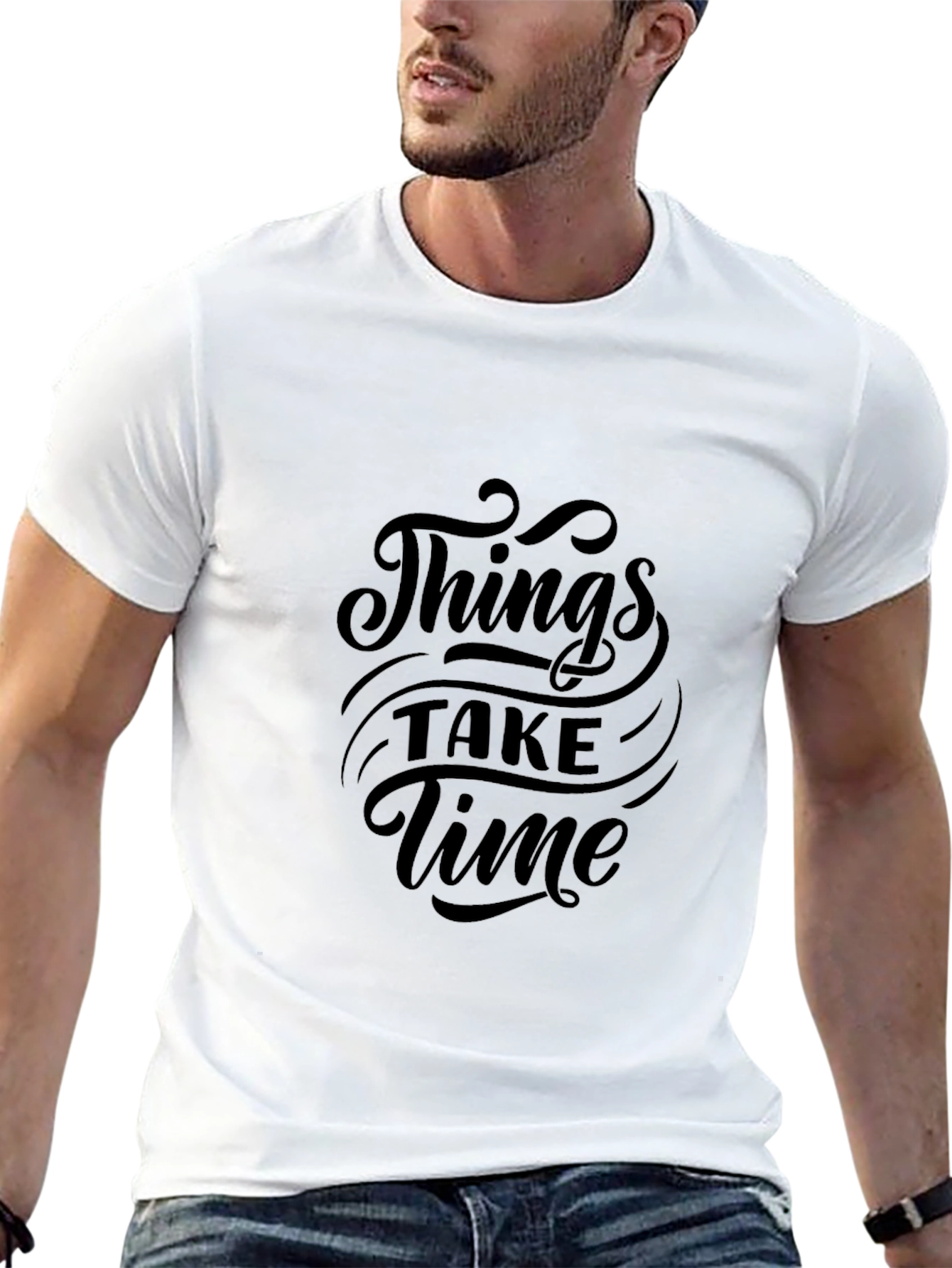 Things Take Time Black Graphic Tee