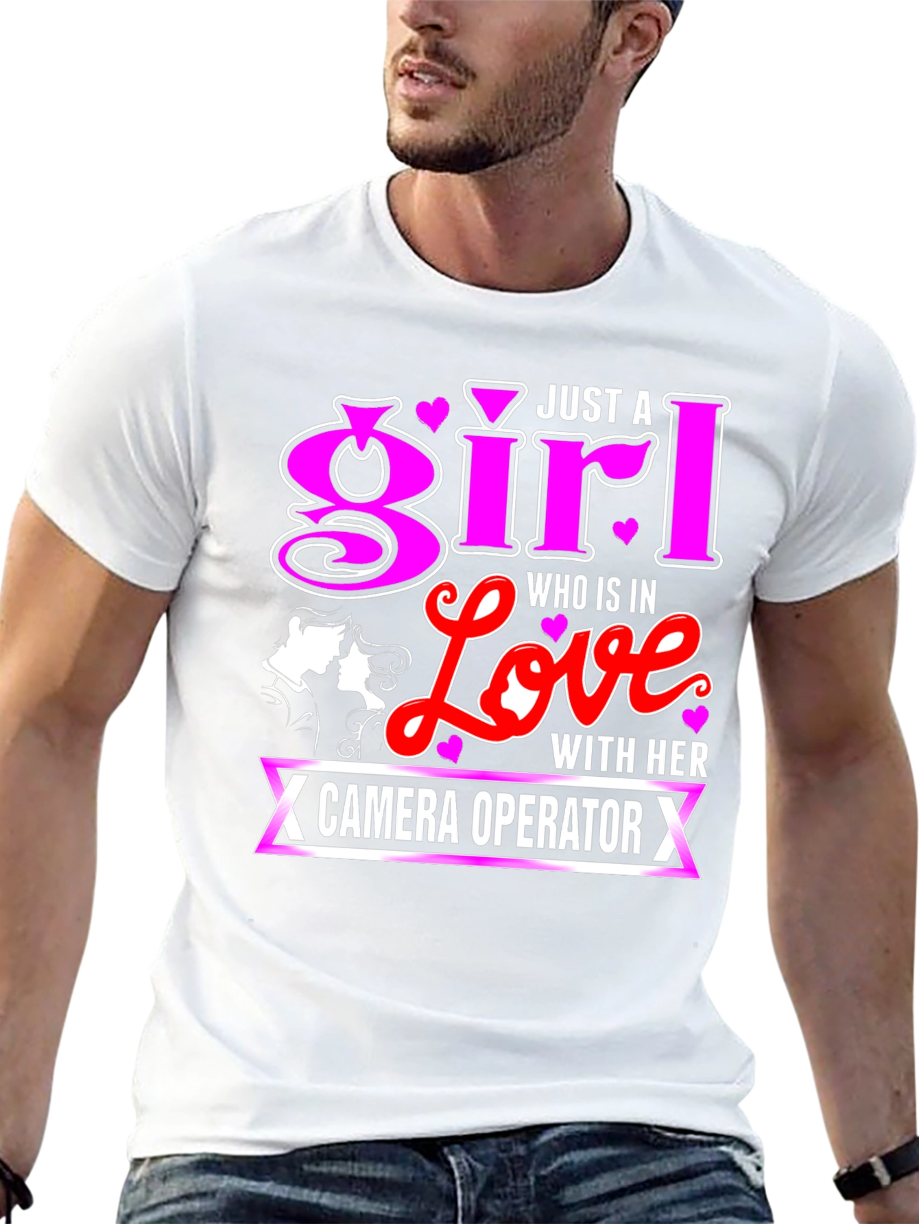 Girl In Love With Camera Operator Black T-Shirt