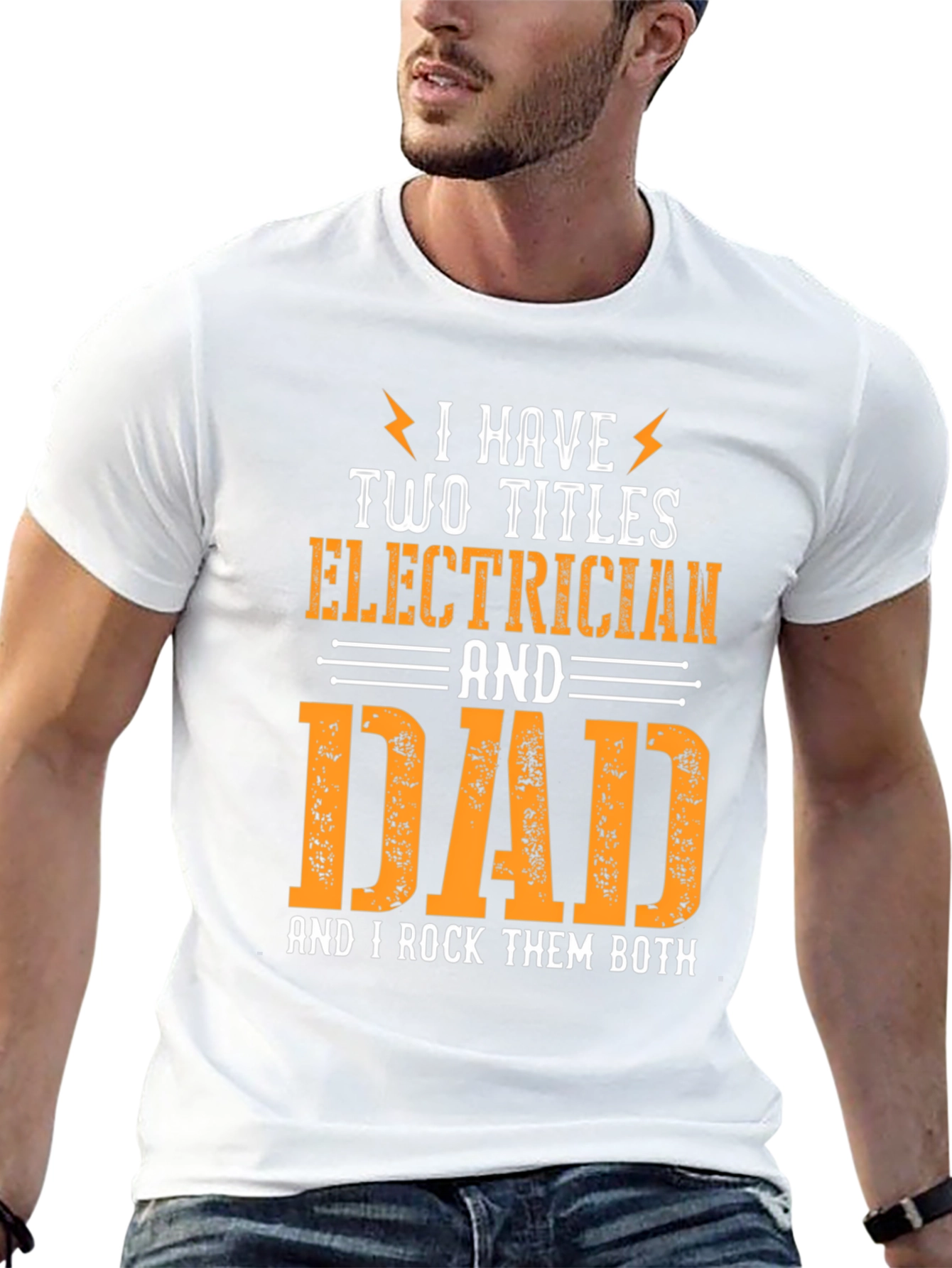 Electrician Dad T-Shirt - I Rock Them Both