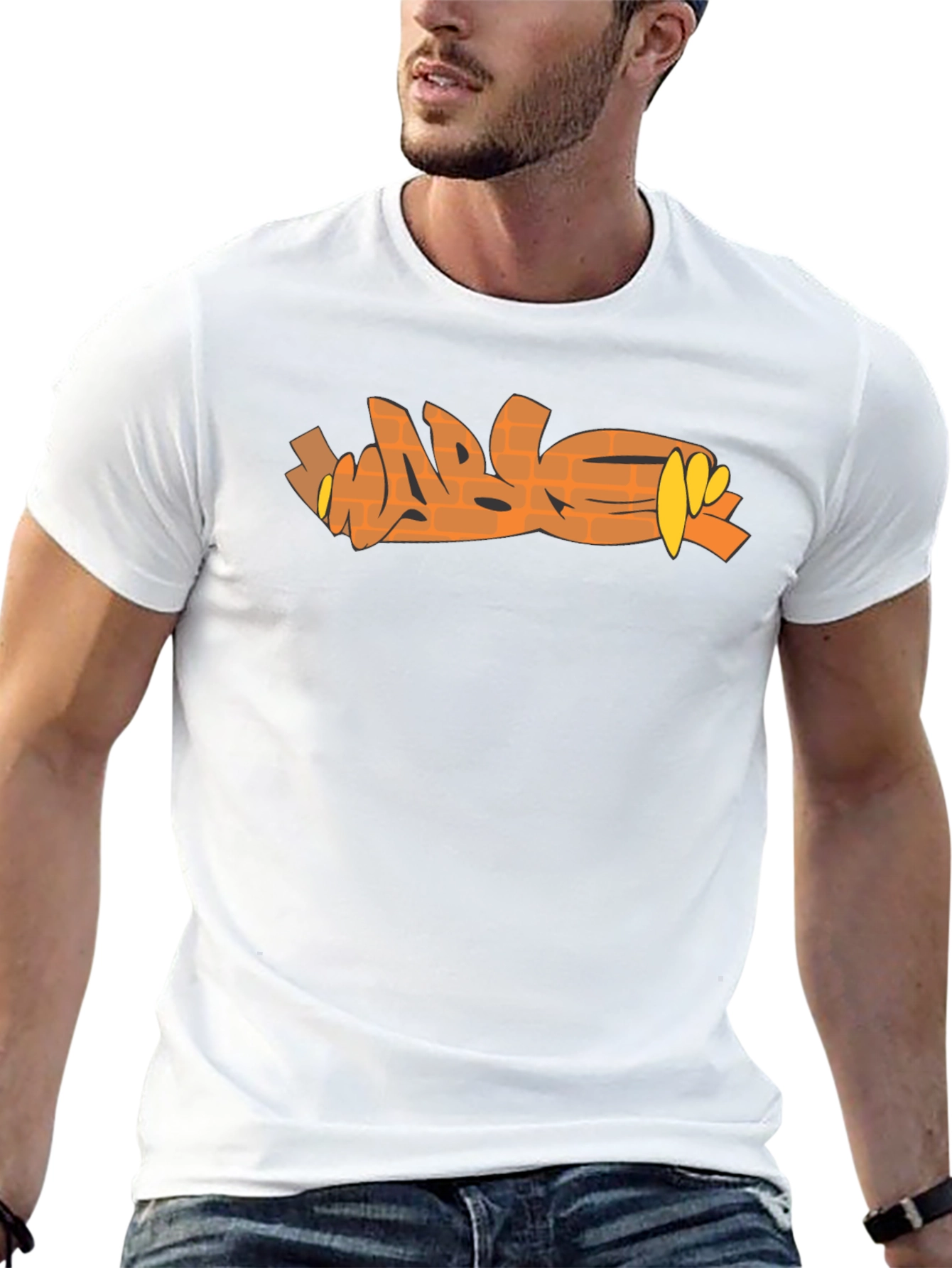 Brick Graffiti Style T-Shirt - Trendy Urban Design