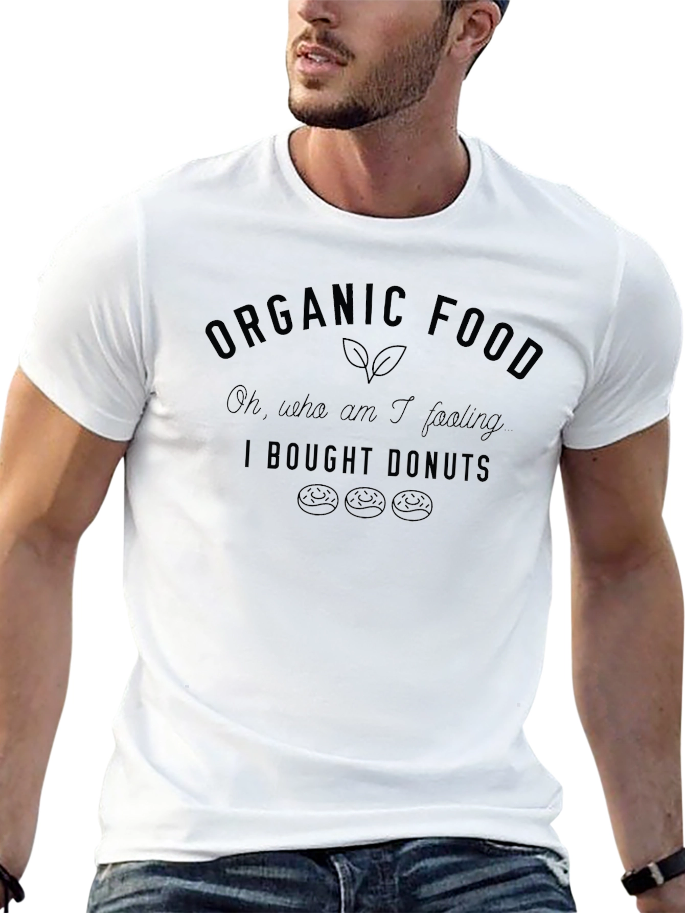 Organic Food I Bought Donuts Black Graphic T-Shirt