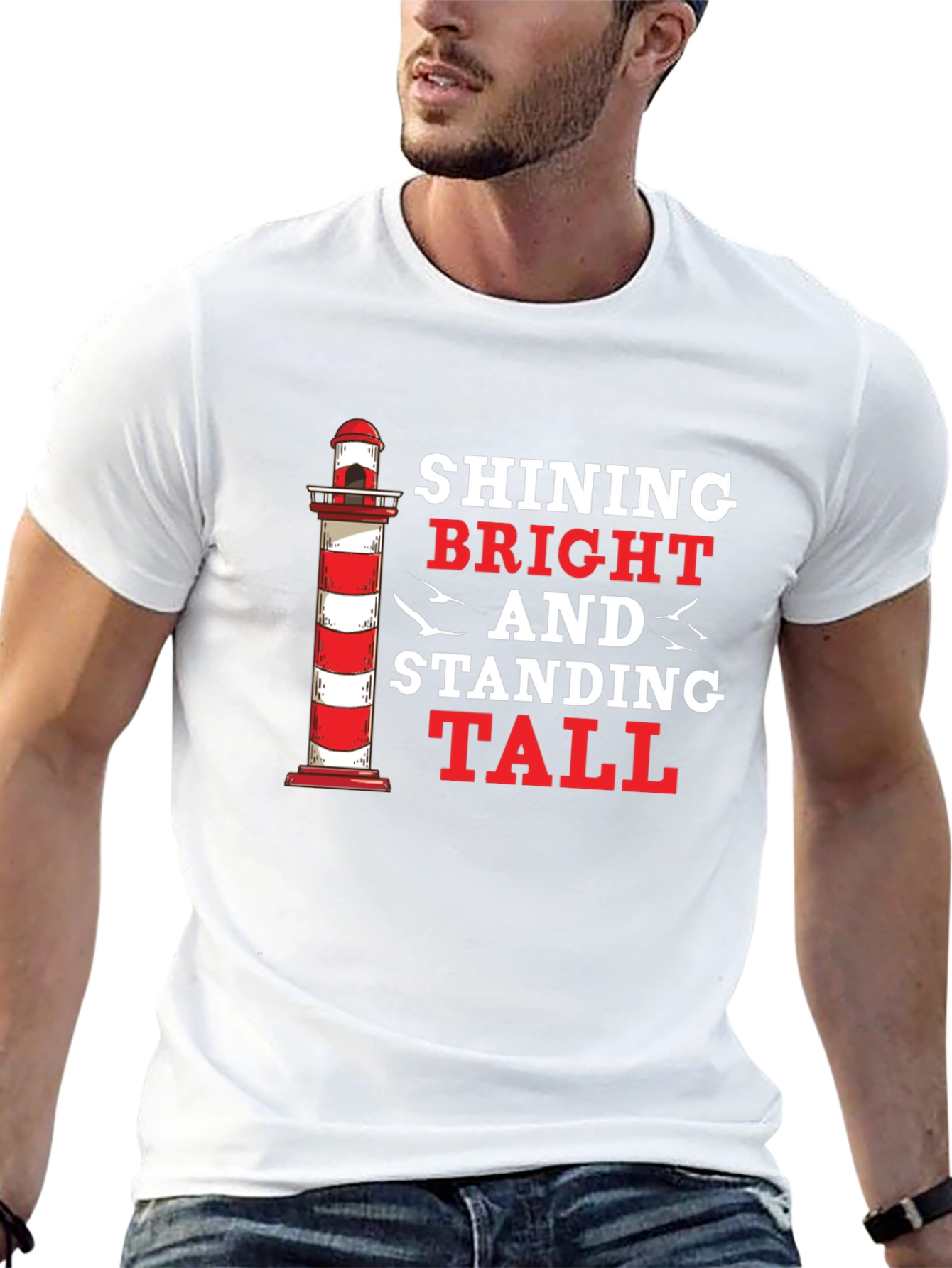 Shining Bright Lighthouse Graphic T-Shirt