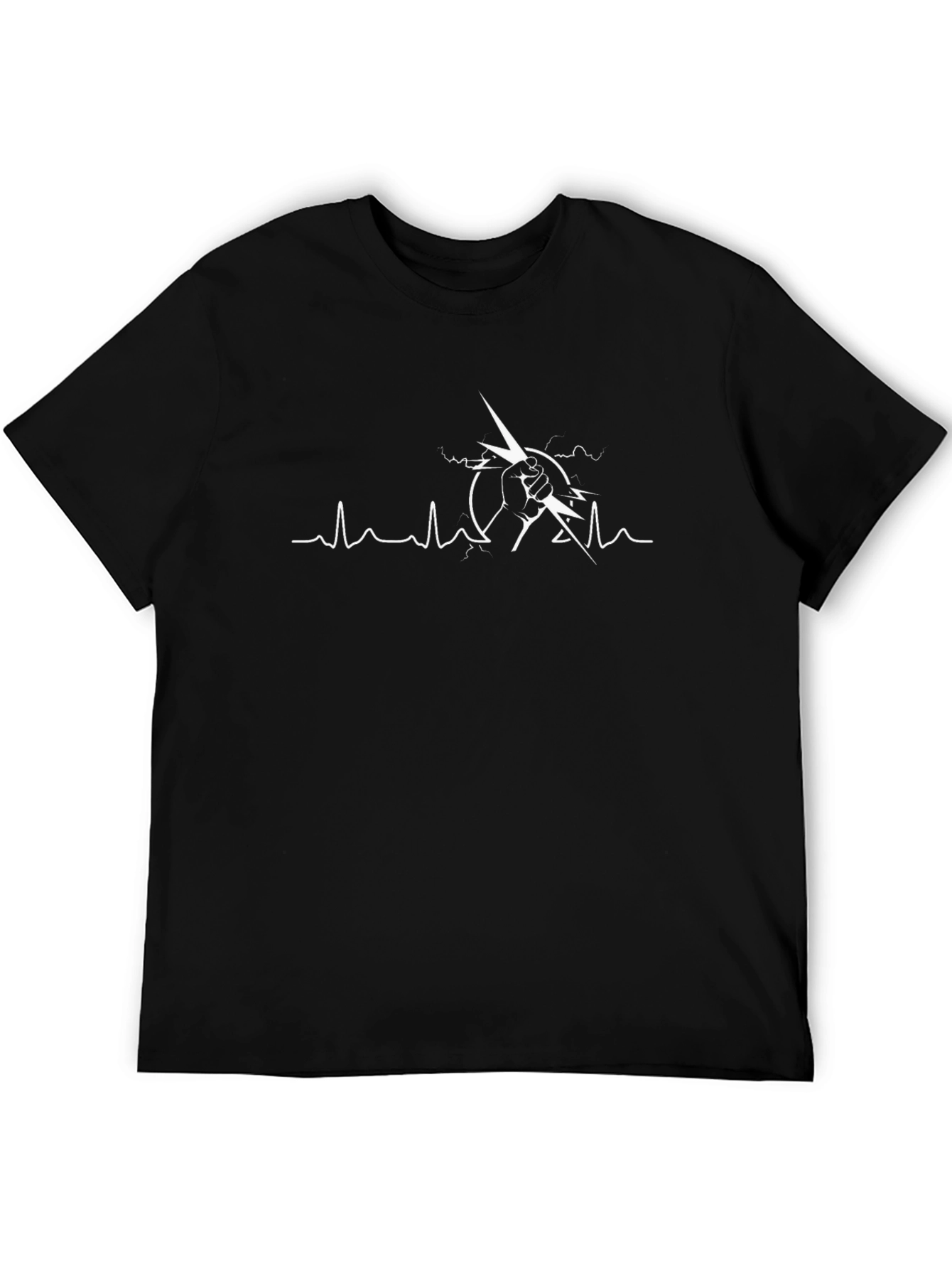 Electric Heartbeat Graphic Tee - Black