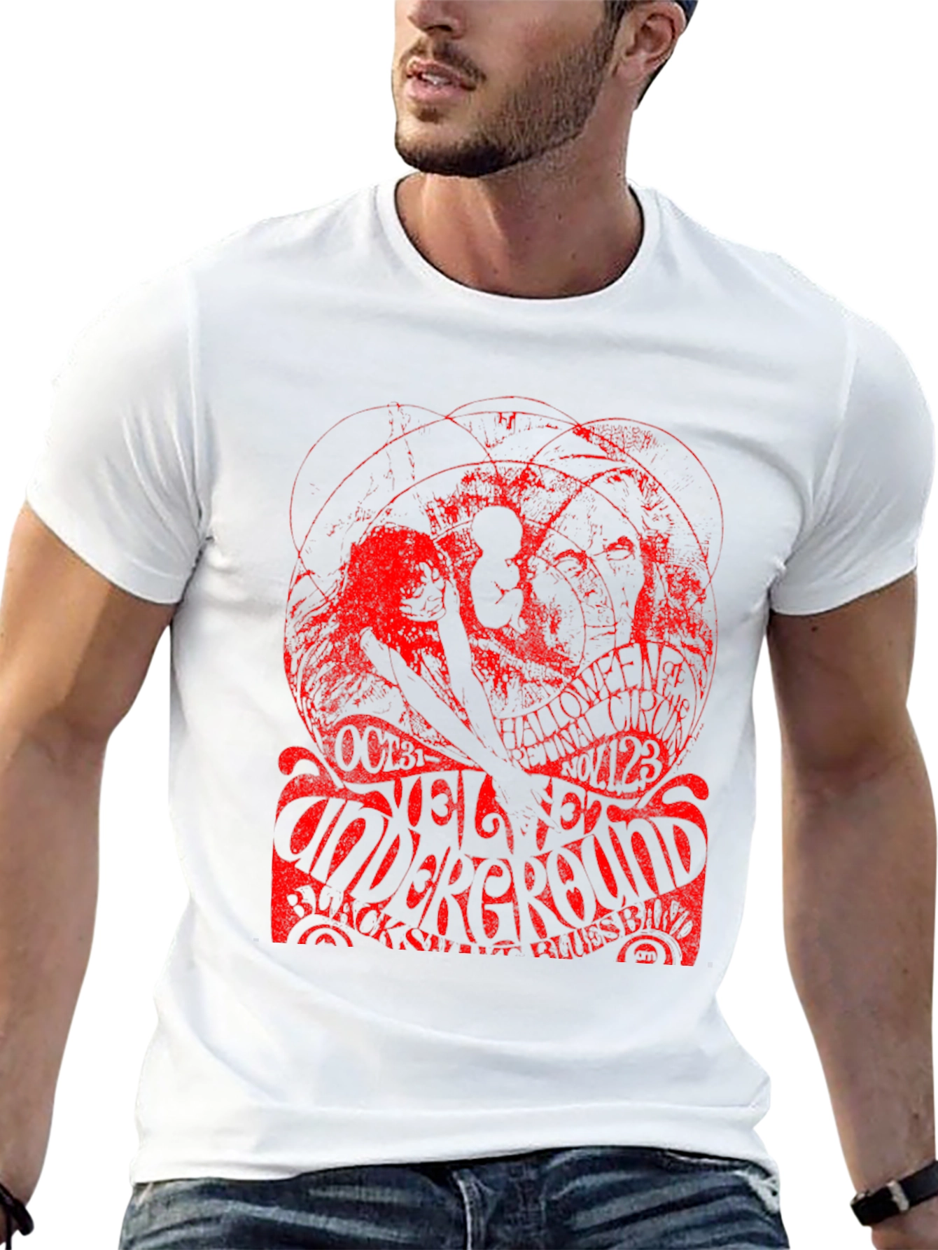 Retro Halloween Velvet Underground Band T-Shirt