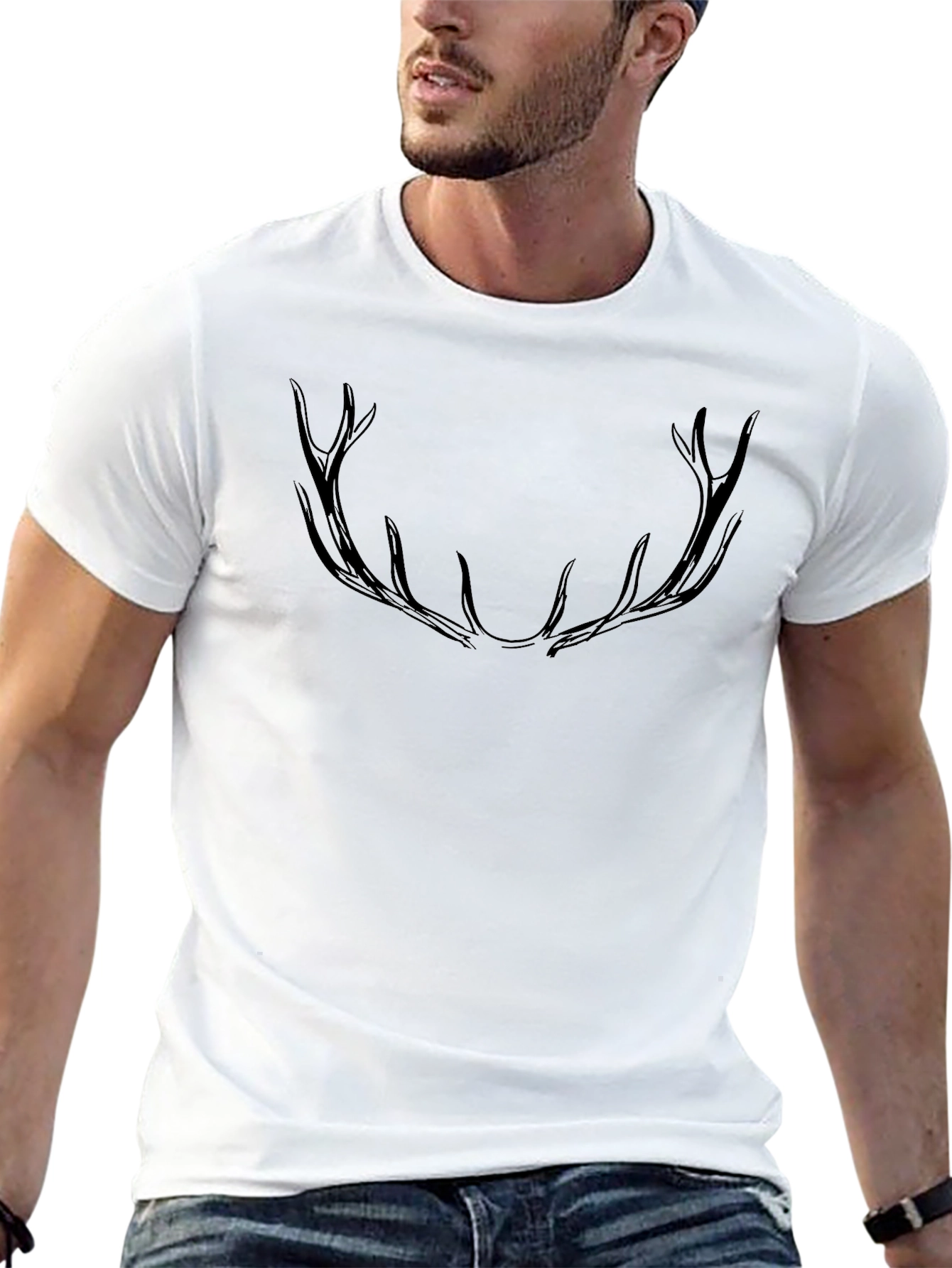 Antler Graphic Black T-Shirt