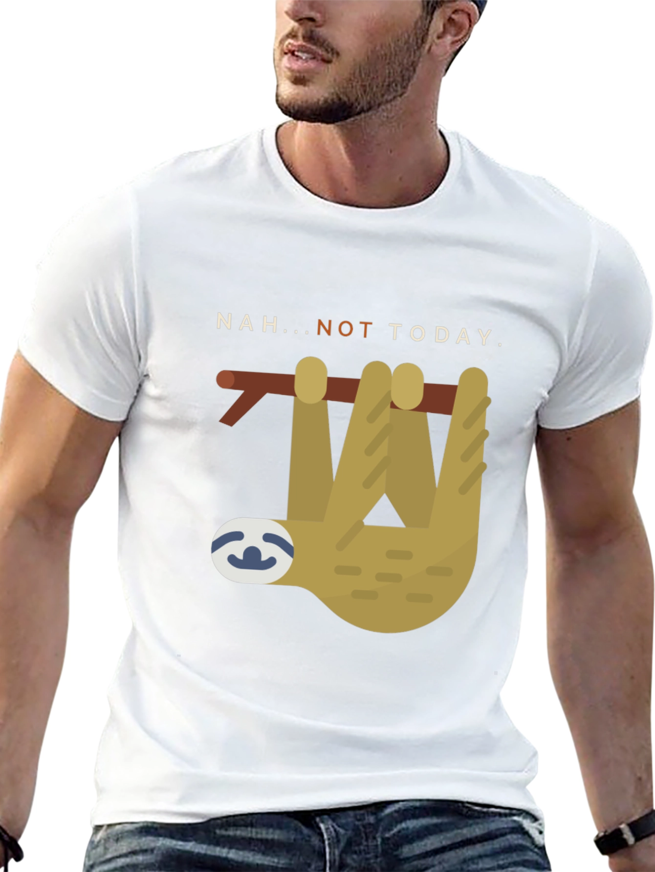 Nah... Not Today Sloth Graphic Tee - Black