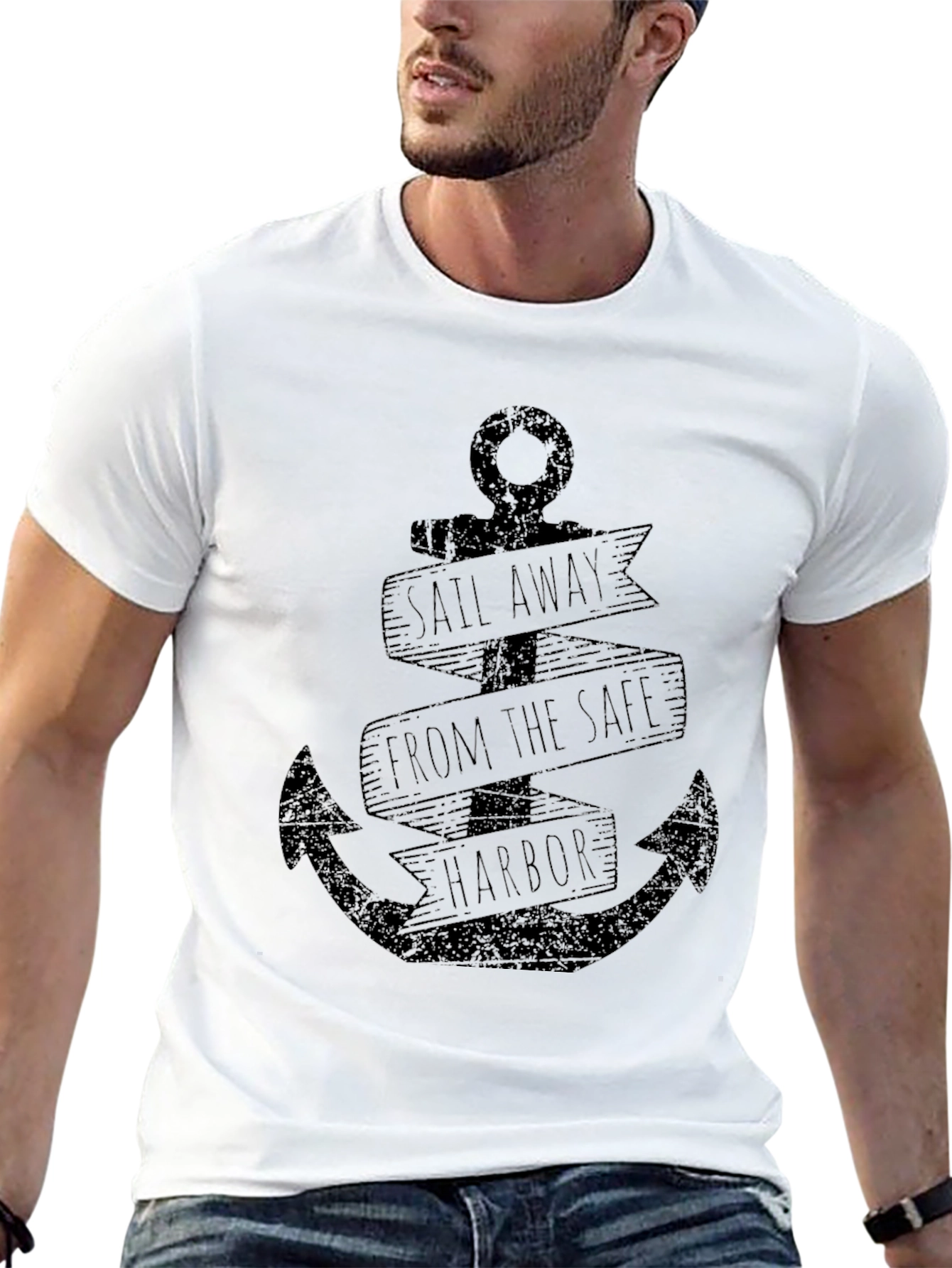 Sail Away Anchor Graphic T-Shirt
