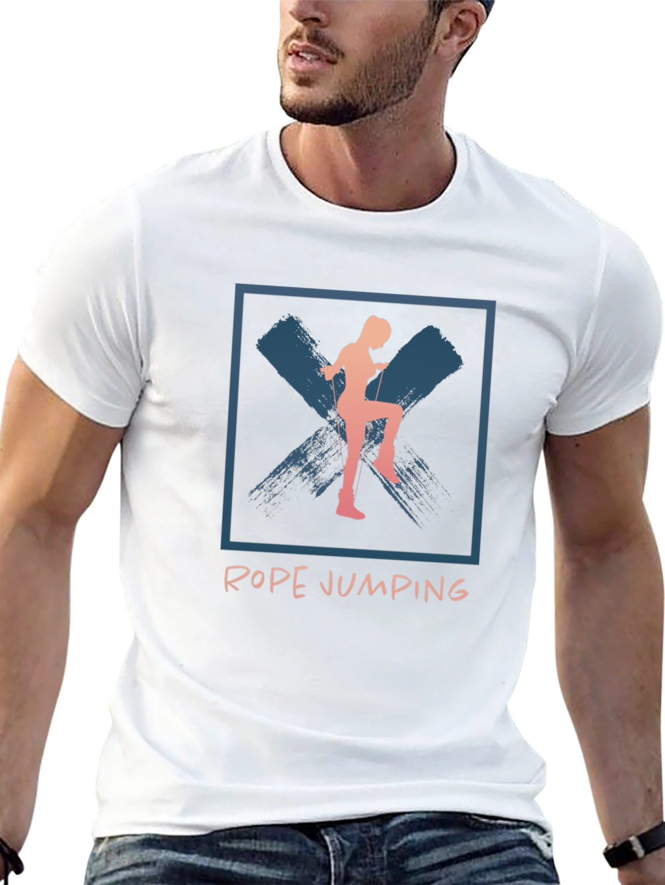 Rope Jumping Graphic Tee - Unisex Black T-Shirt