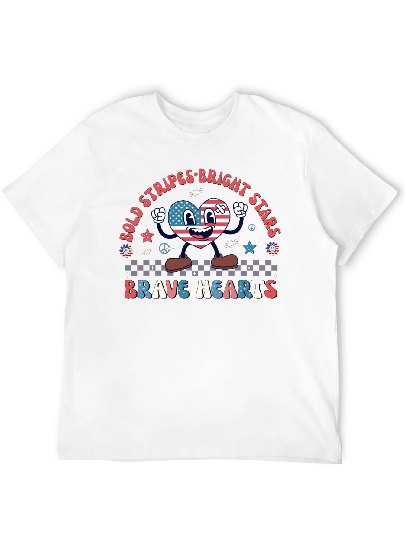 Bold Stripes Bright Stars Brave Hearts Graphic Tee