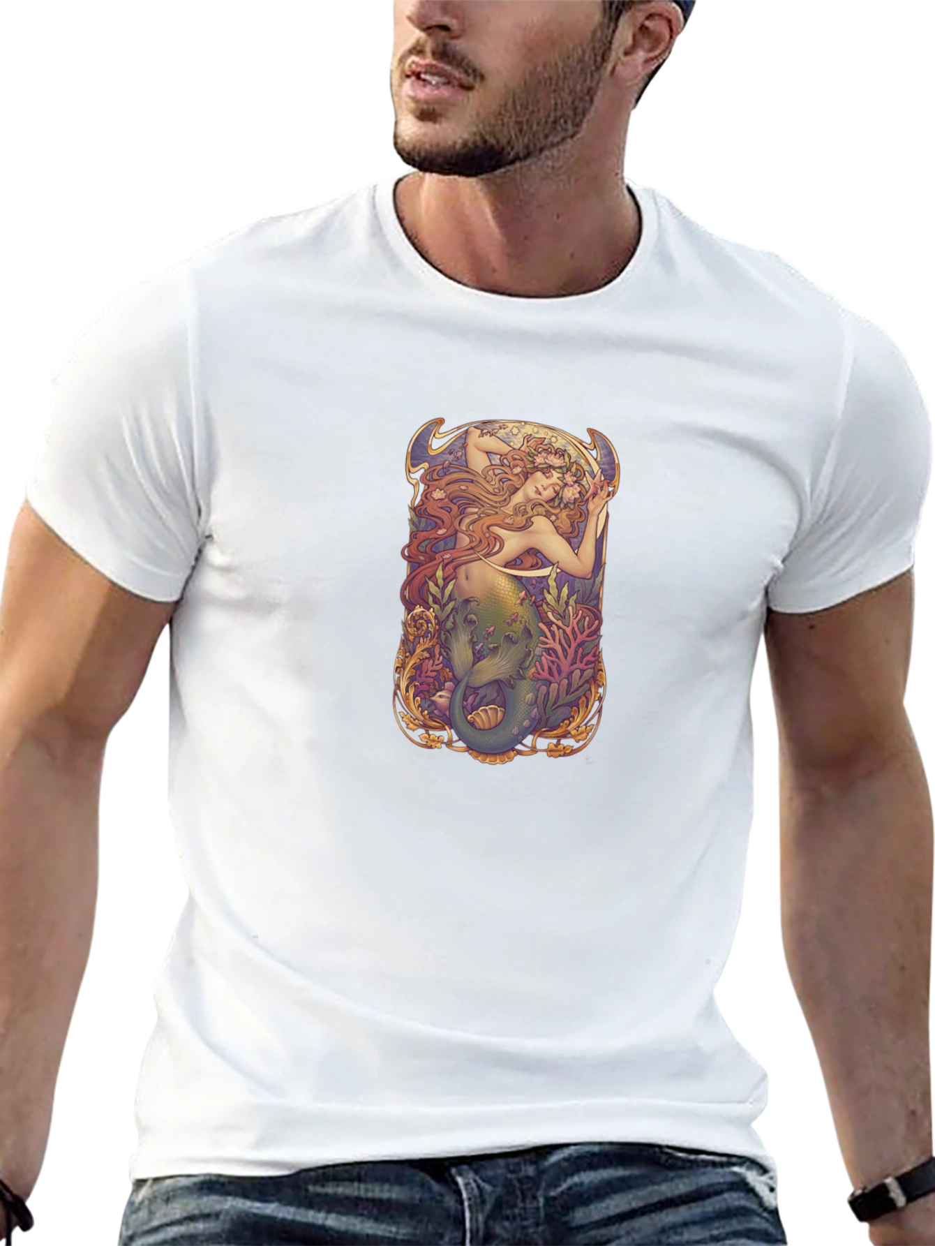 Art Nouveau Mermaid Graphic T-Shirt