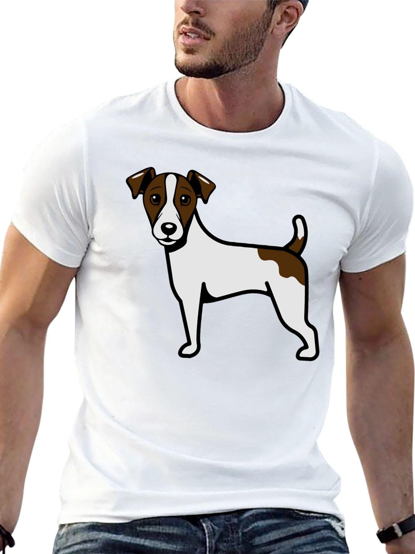 Jack Russell Terrier Graphic Tee - Black Cotton Blend