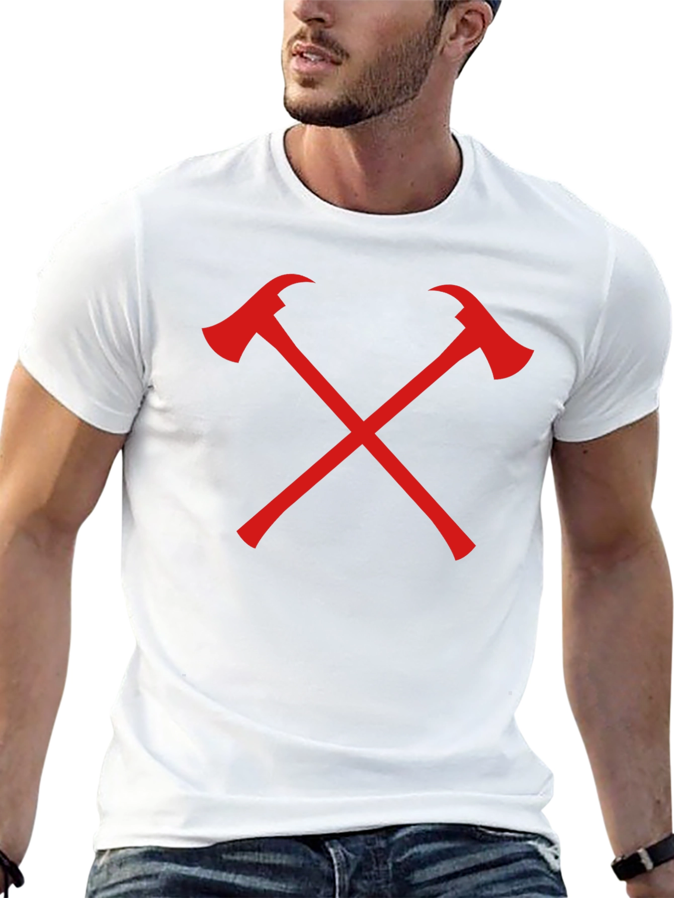 Firefighter Axe Crew Neck T-Shirt