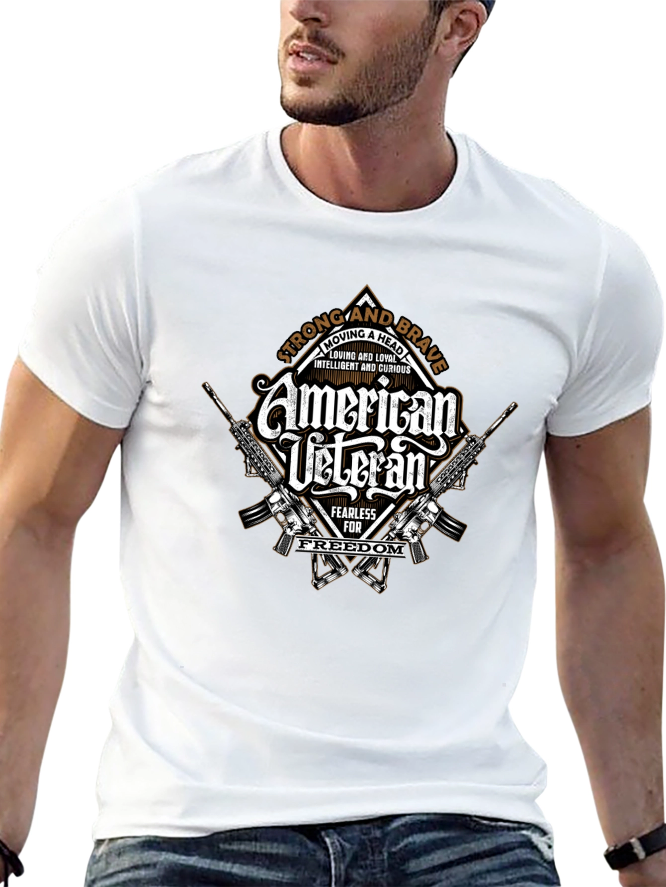 American Veteran Graphic Print T-Shirt