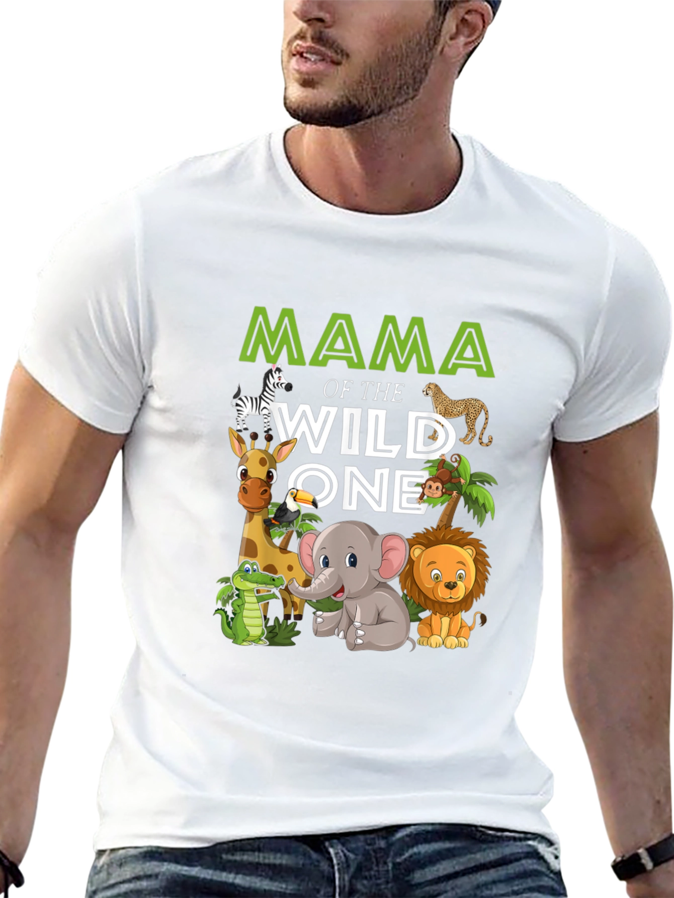 Mama of the Wild One Safari Animal T-Shirt