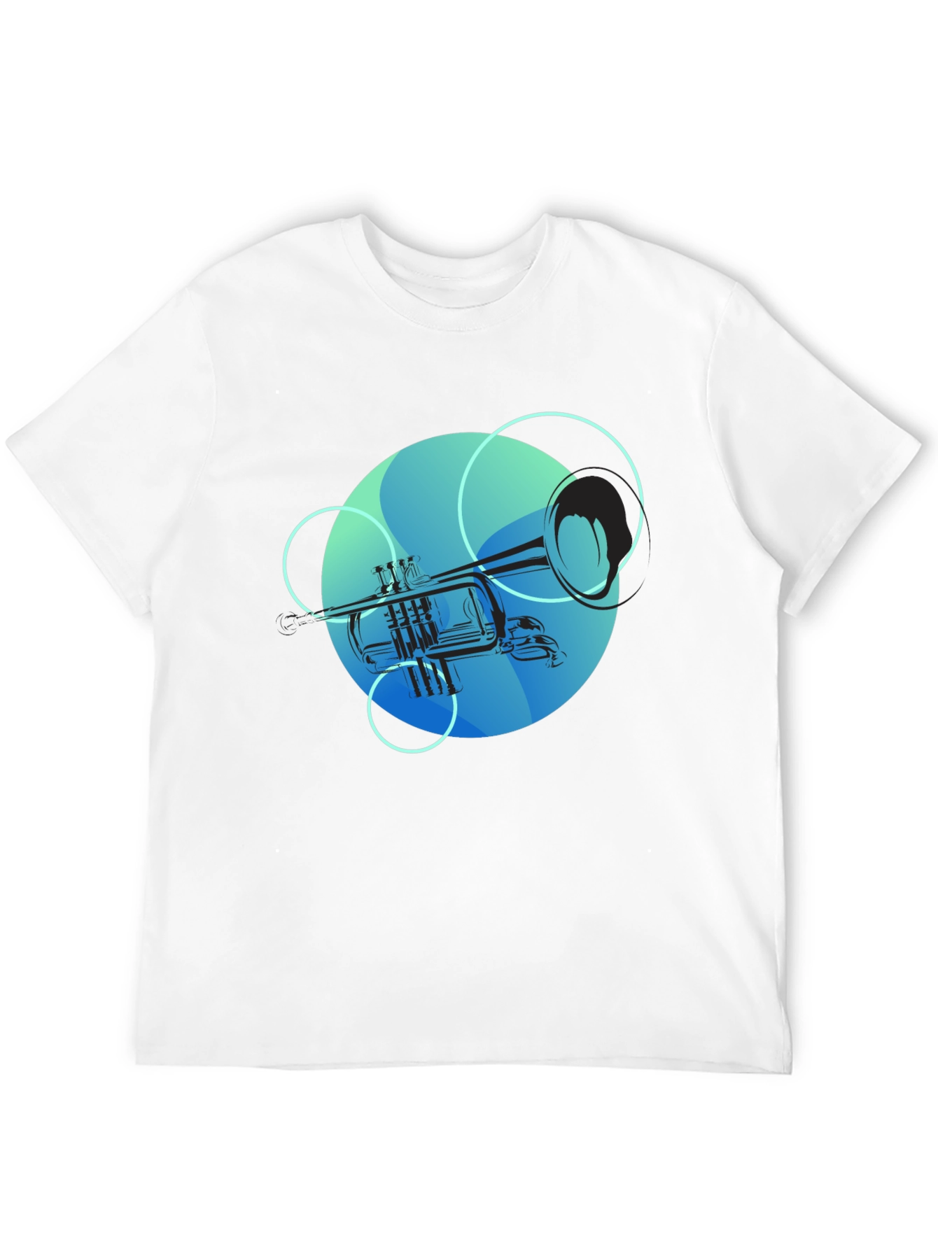 Abstract Trumpet Graphic Black T-Shirt