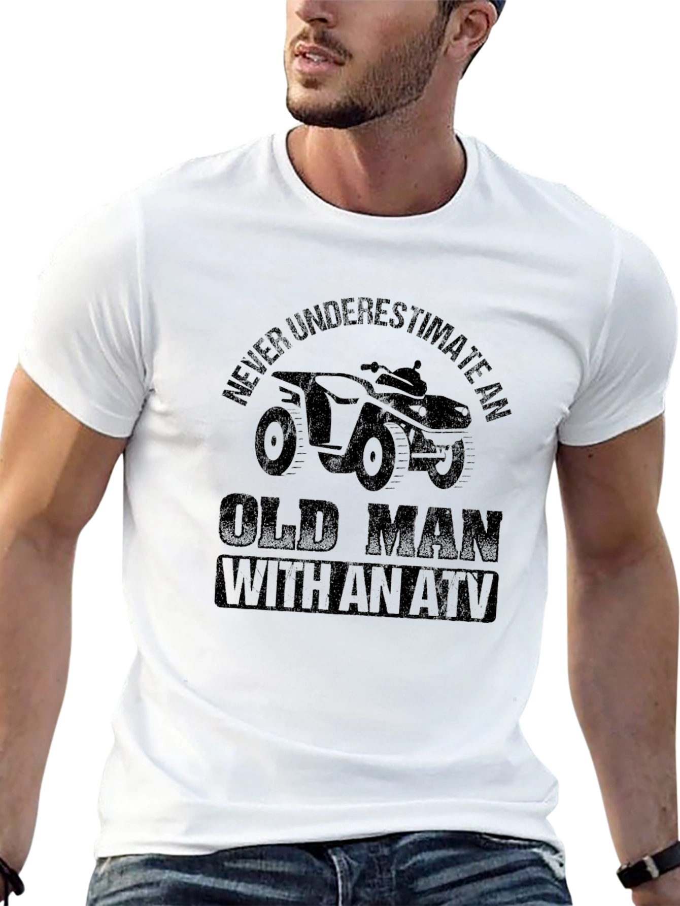 Never Underestimate an Old Man with an ATV T-Shirt