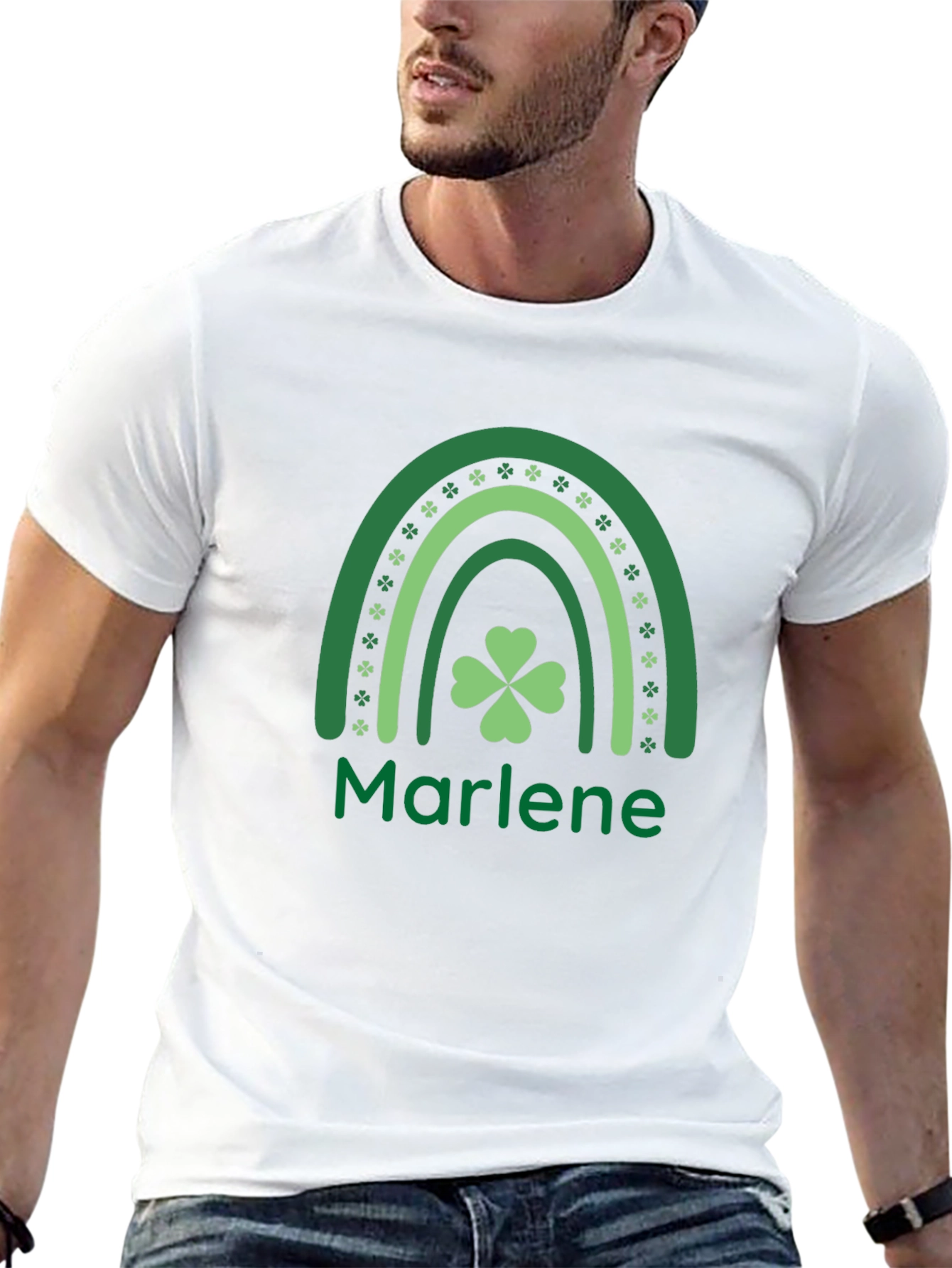 St. Patricks Day Marlene Shamrock Rainbow T-Shirt