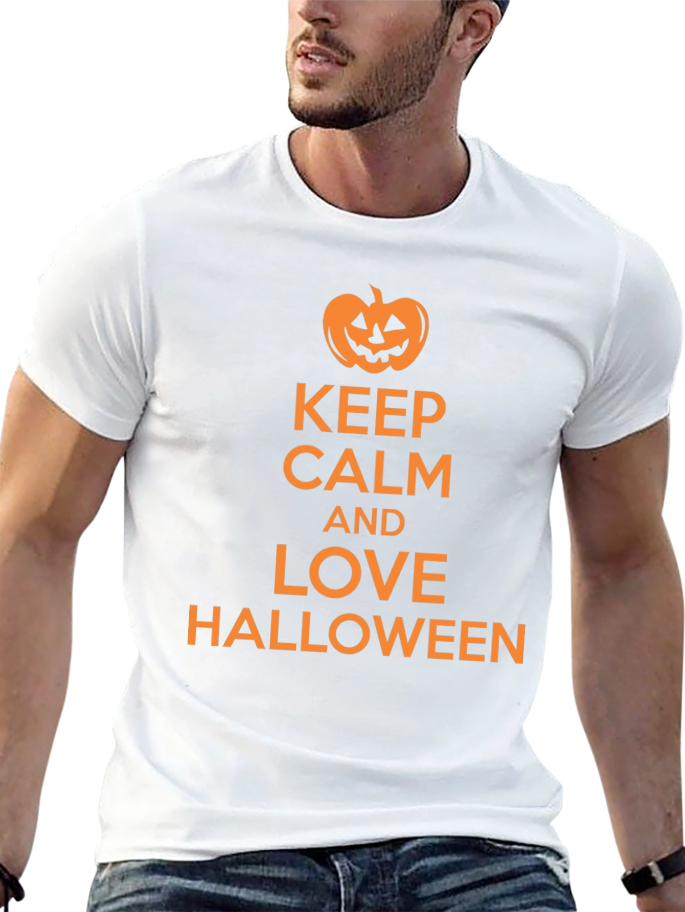 Keep Calm and Love Halloween Black T-Shirt