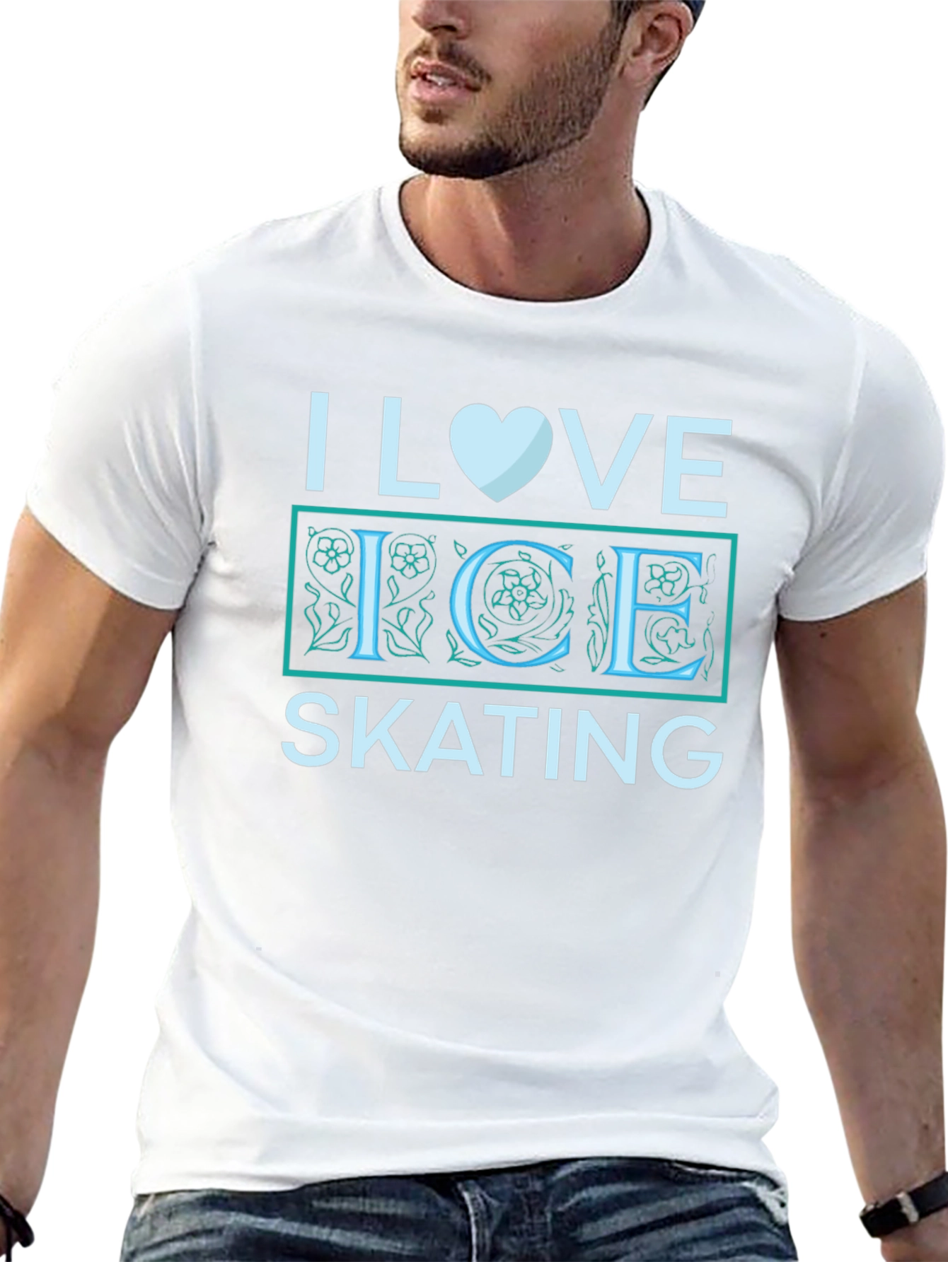 I Love Ice Skating Black Graphic Tee