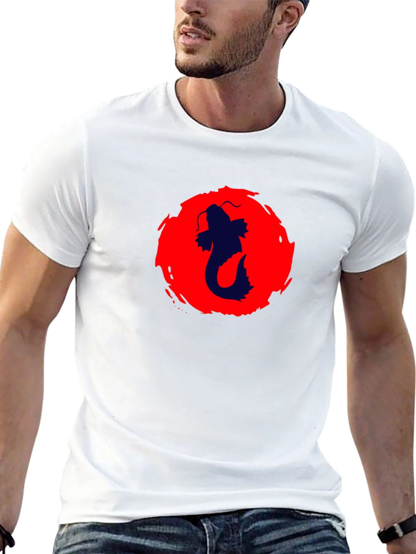 Koi Fish Graphic Black T-Shirt