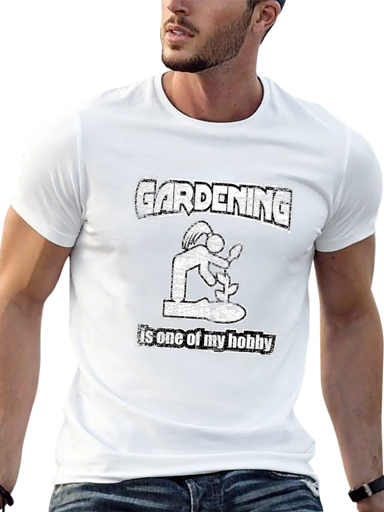 Gardening Hobby T-Shirt: Mens Black Graphic Tee