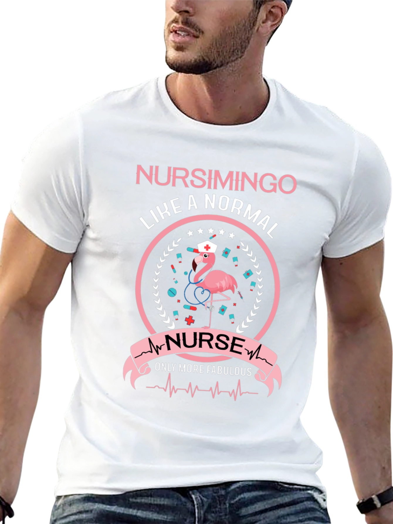 Nursimingo Nurse T-Shirt - Flamingo Nursing Tee
