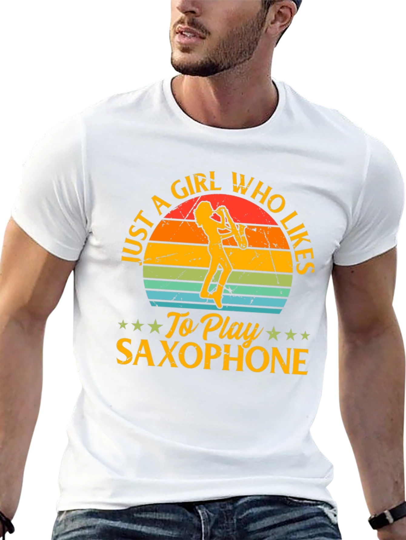 Saxophone Girl T-Shirt - Music Lover Tee