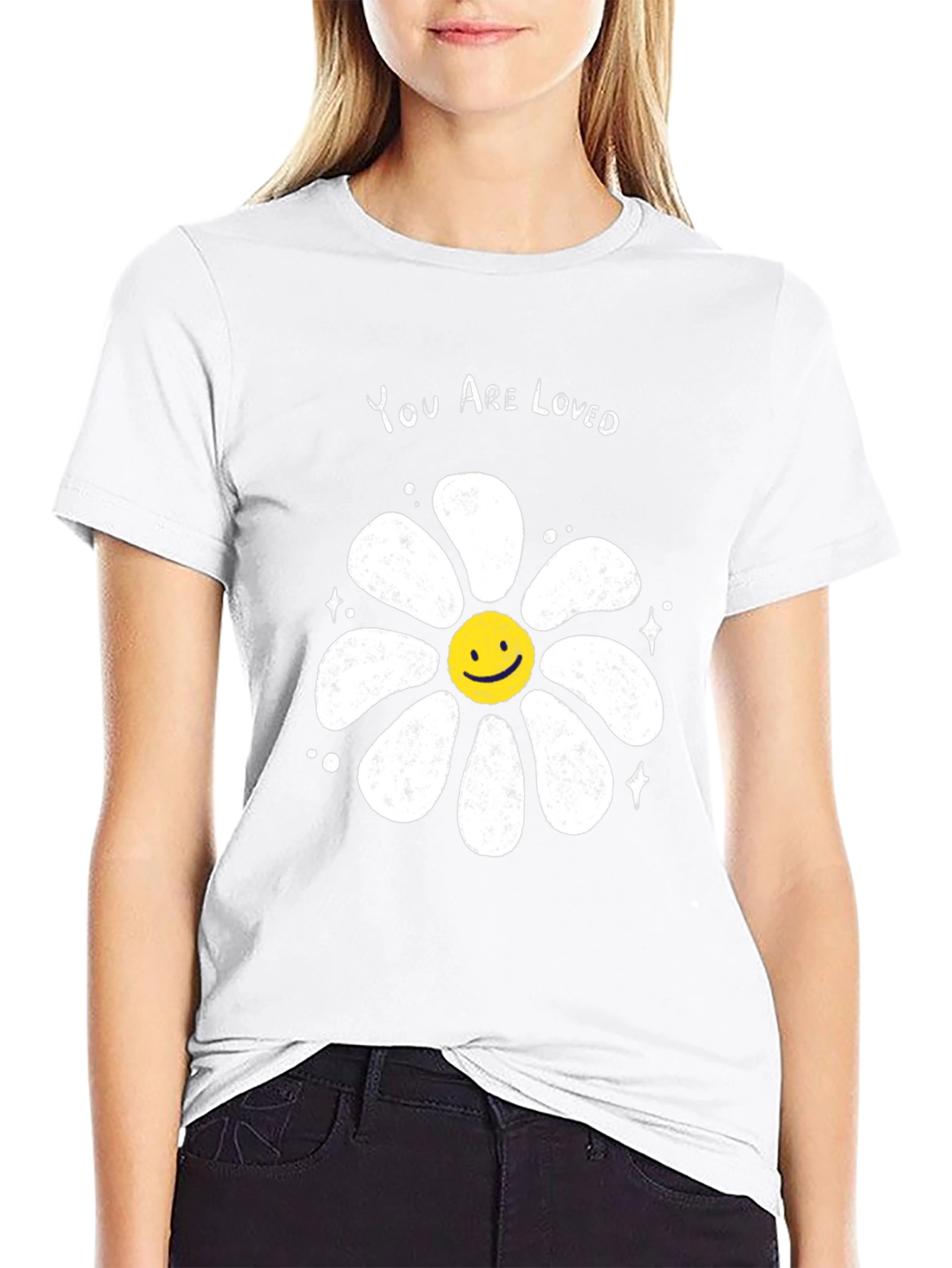 You Are Loved Graphic Tee - Smiley Flower