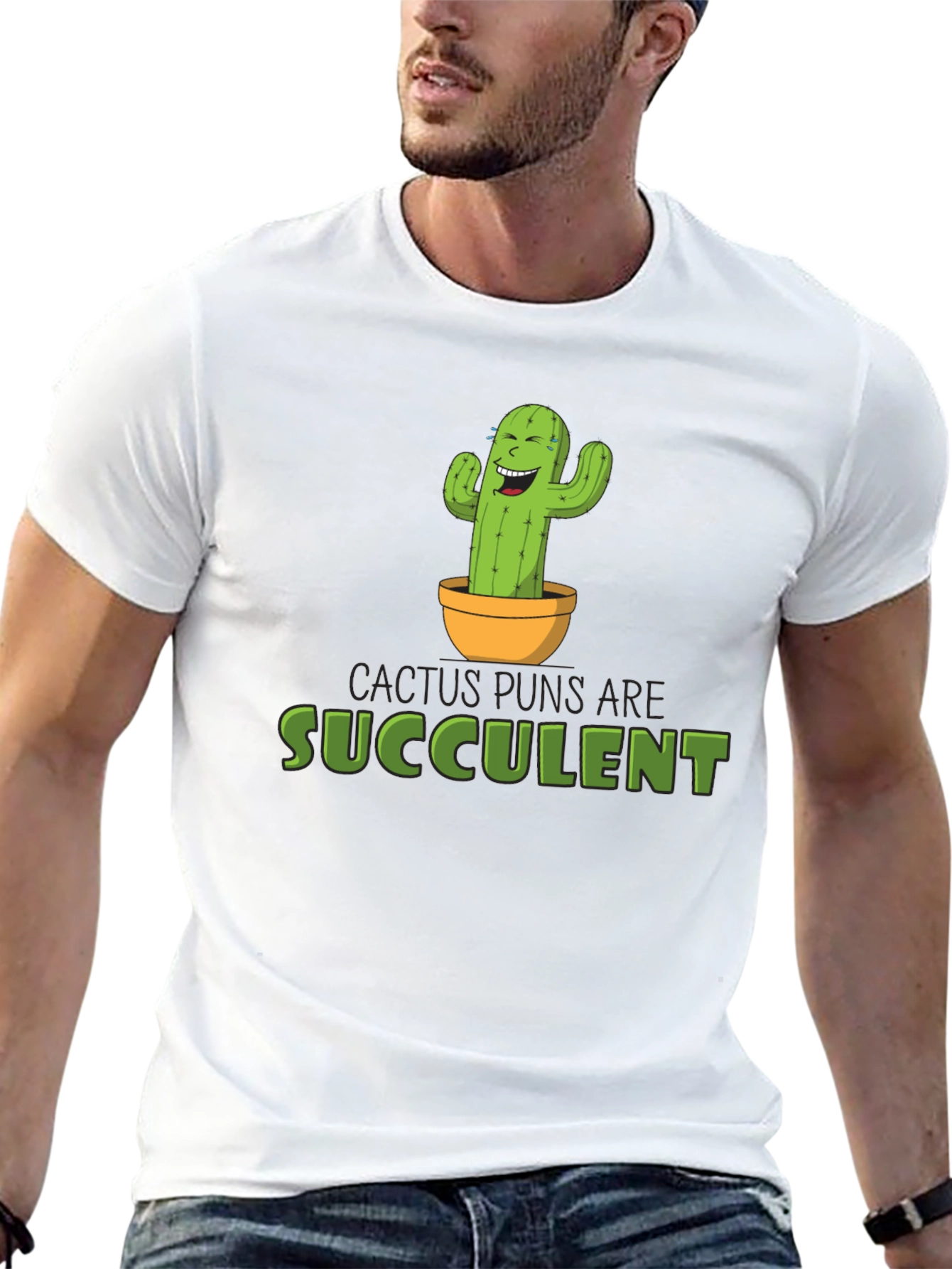 Cactus Puns Are Succulent Black Graphic Tee