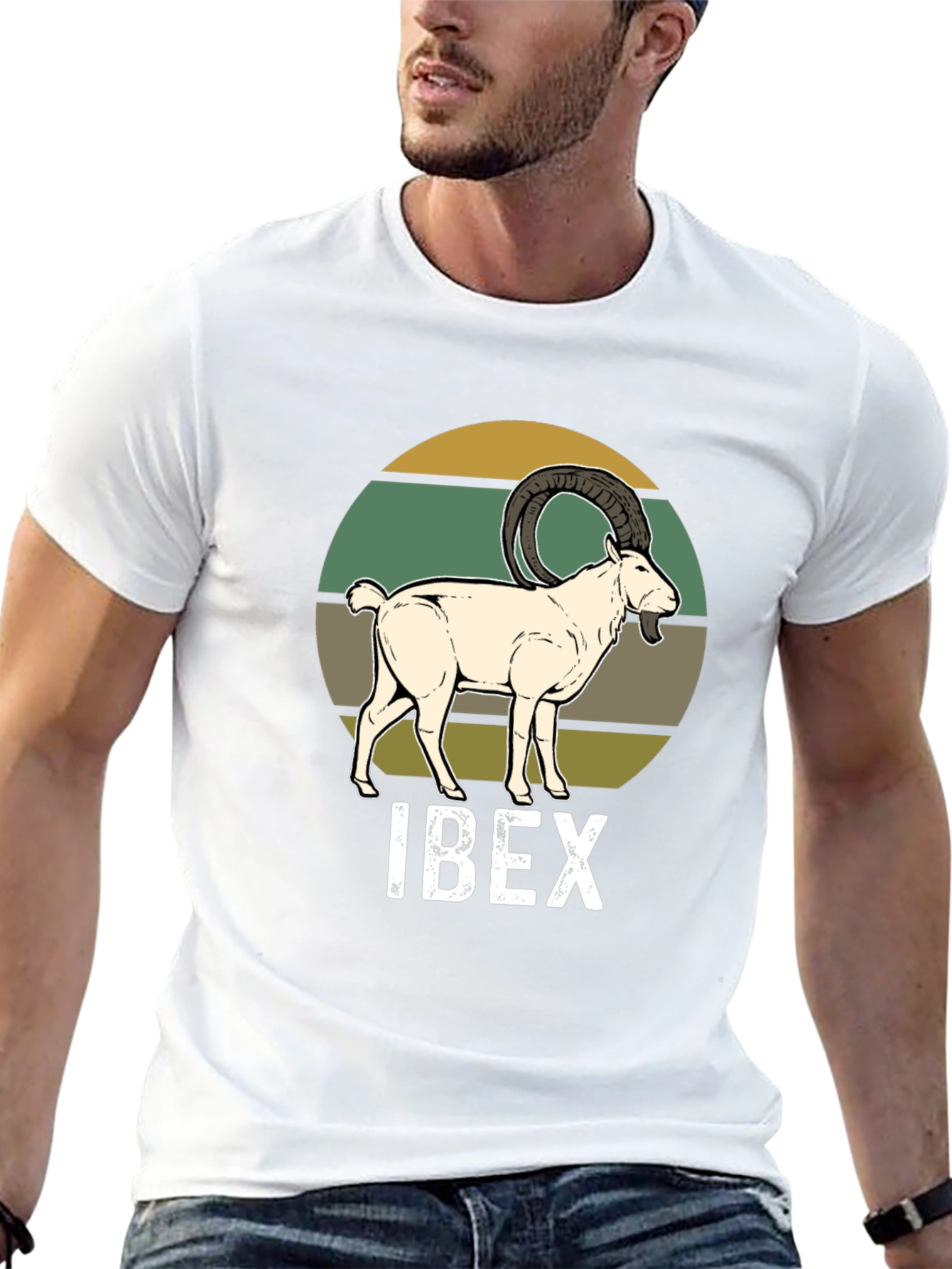 Ibex Graphic Tee - Retro Animal Print T-Shirt