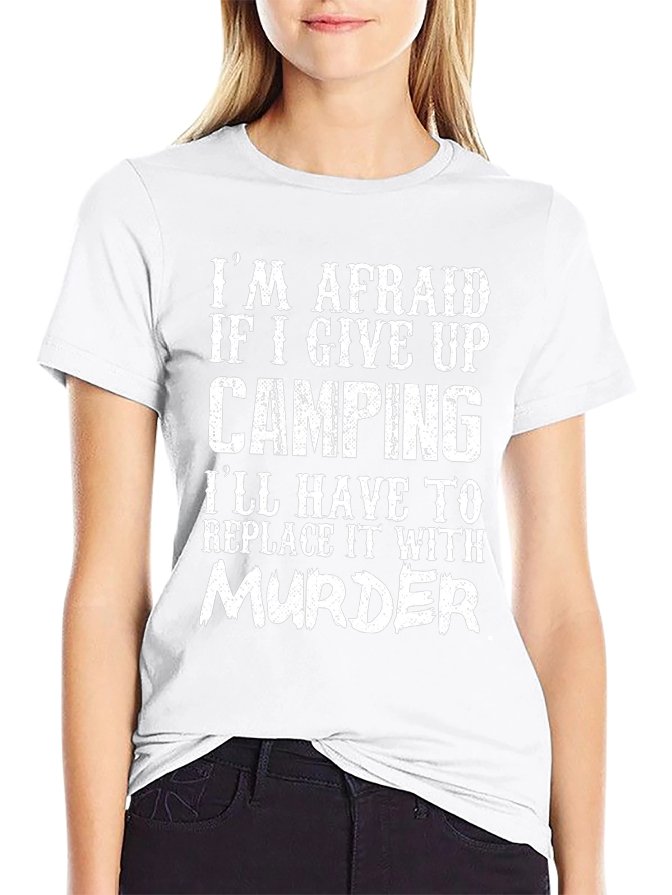 Camping & Murder Graphic Tee - Funny Slogan T-Shirt