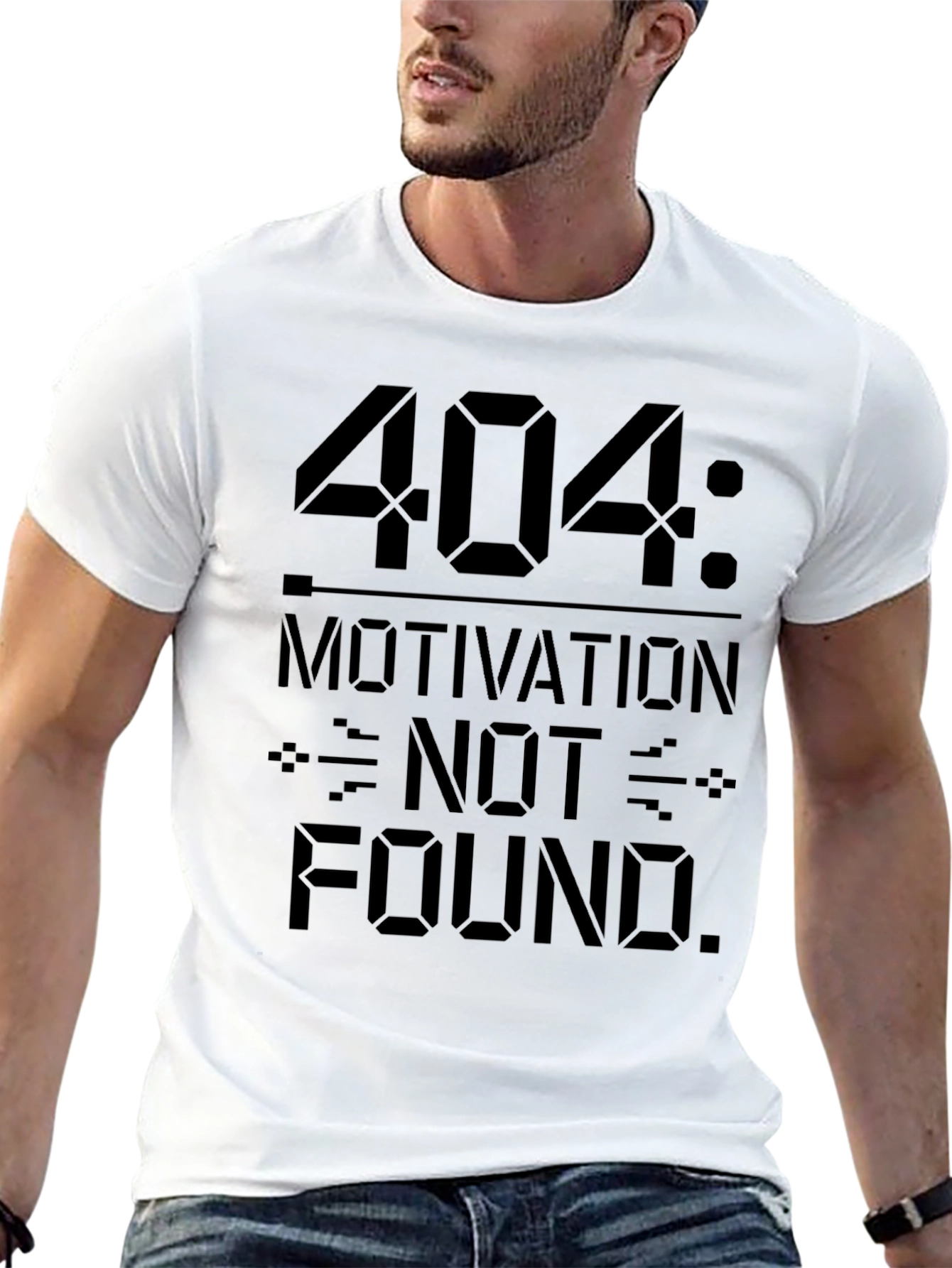 404 Motivation Not Found Black Graphic Tee