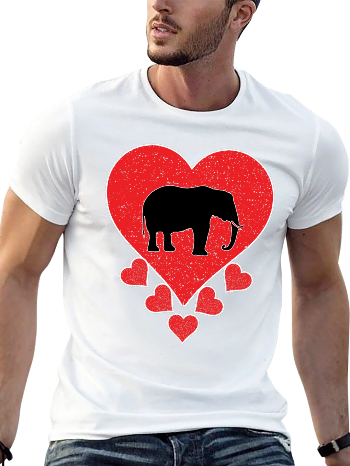 Elephant Heart Graphic T-Shirt - Black