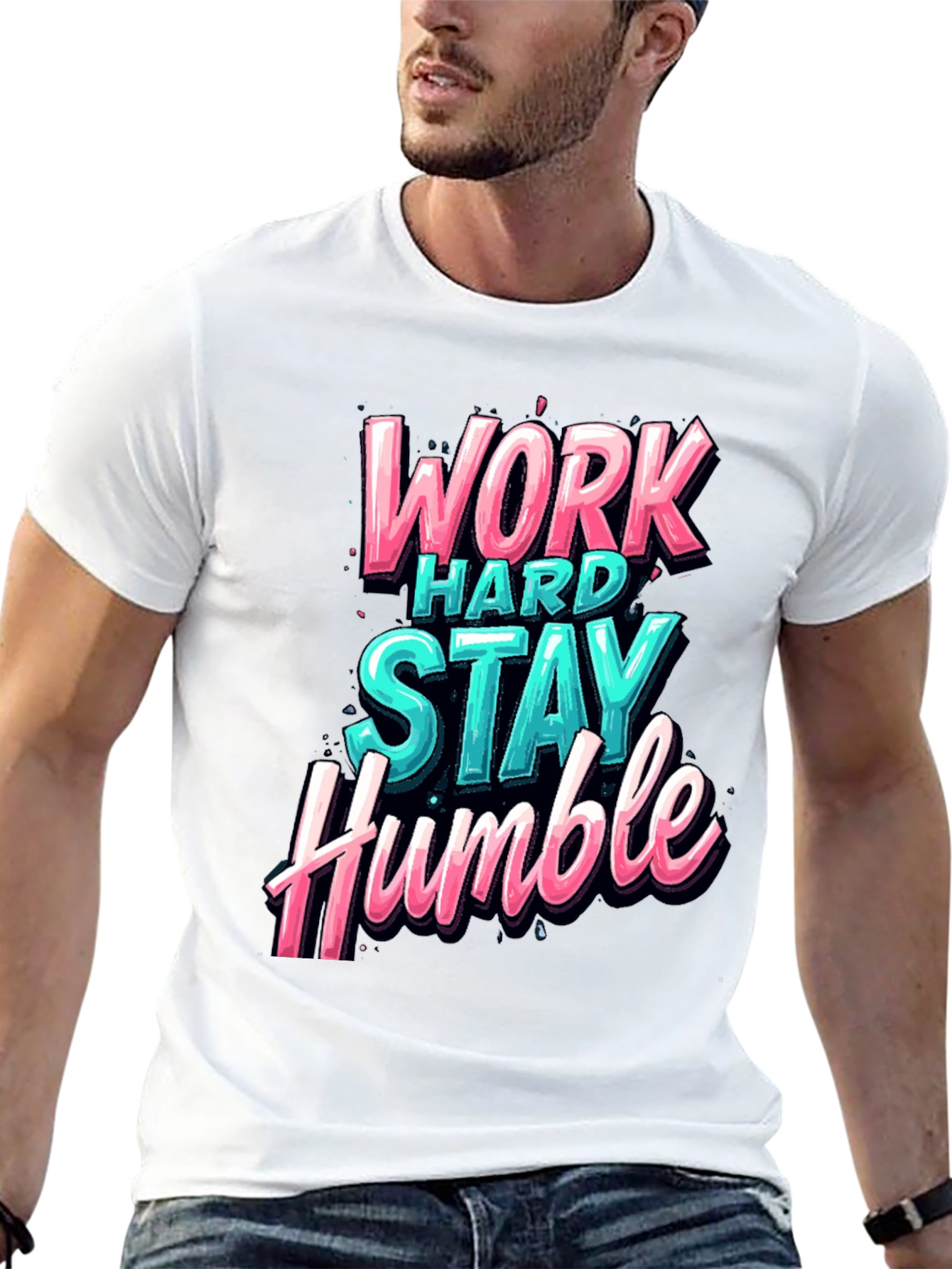 Work Hard Stay Humble Graphic Tee - Black
