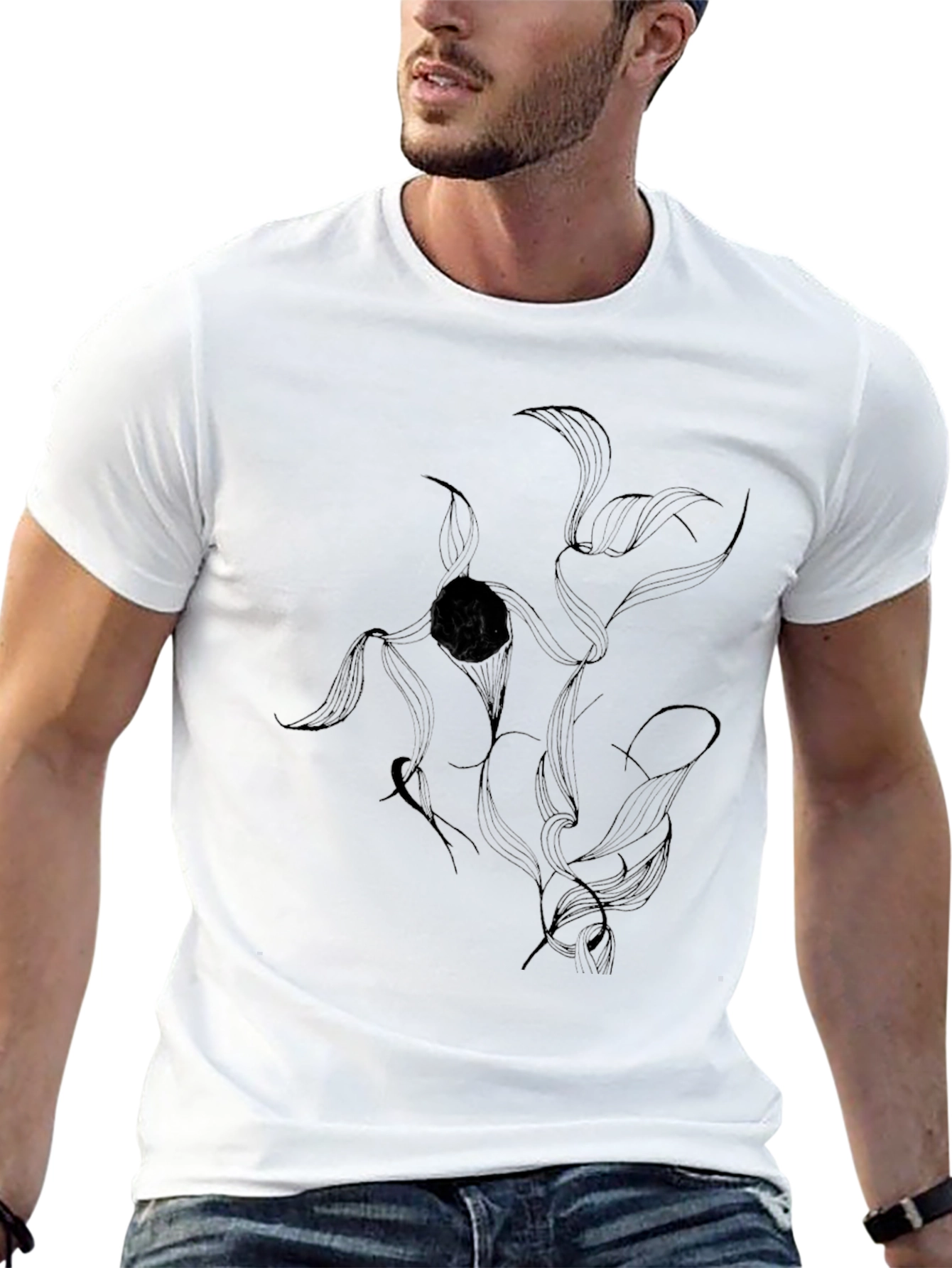Abstract Black Graphic Tee - Modern Art T-Shirt