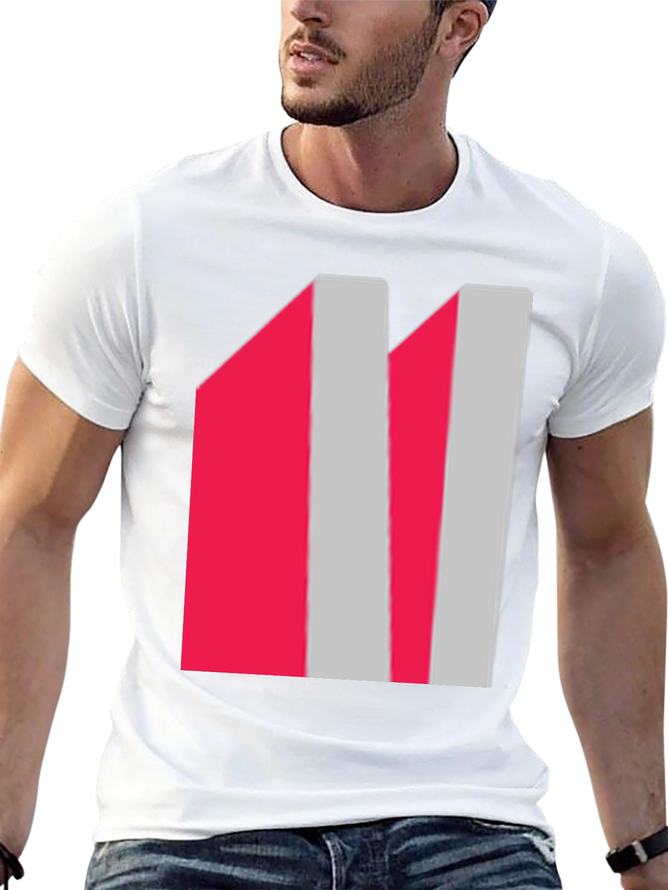 Abstract Striped Graphic Tee - Modern Casual Wear