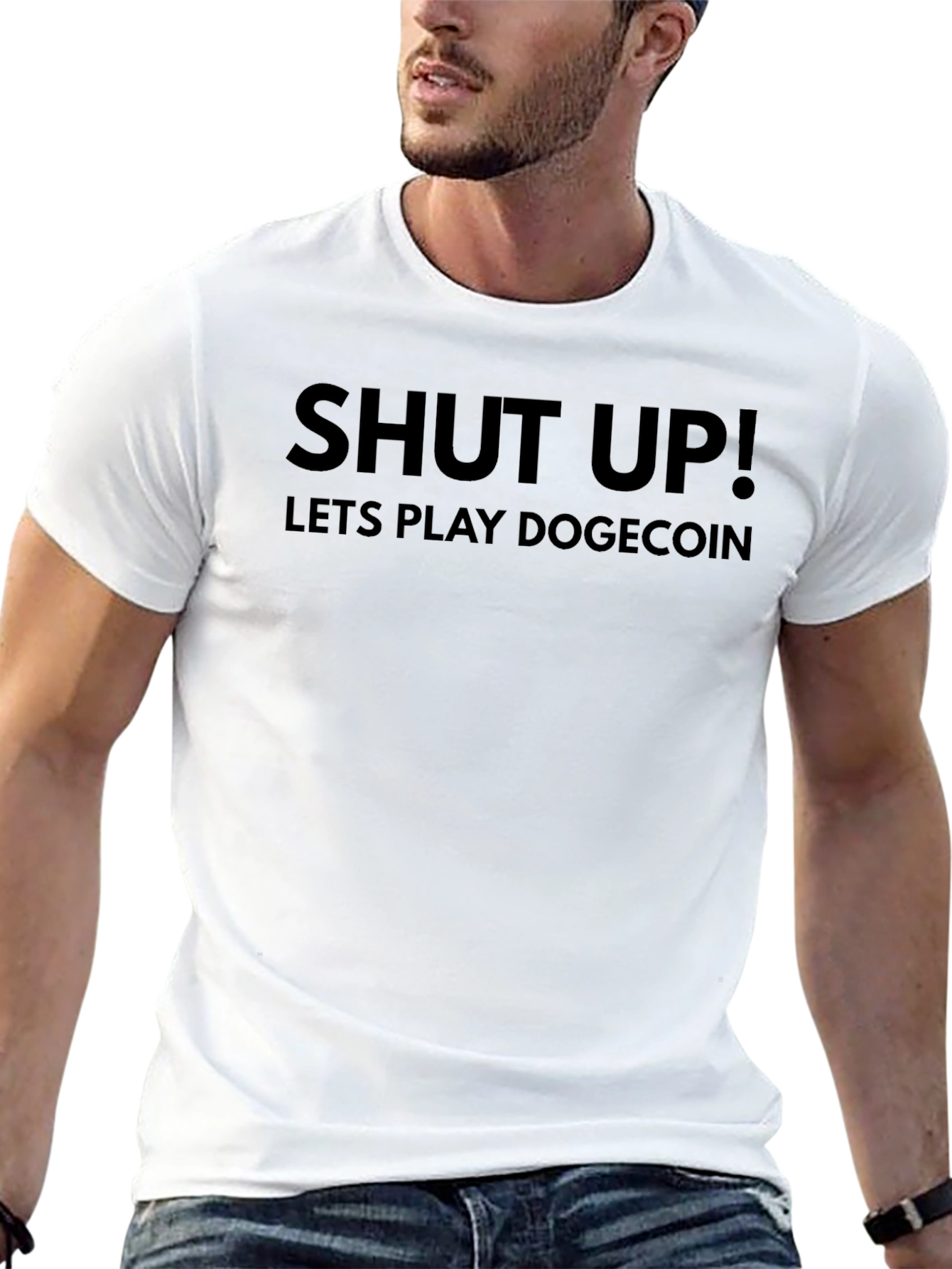 Shut Up! Lets Play Dogecoin Black T-Shirt