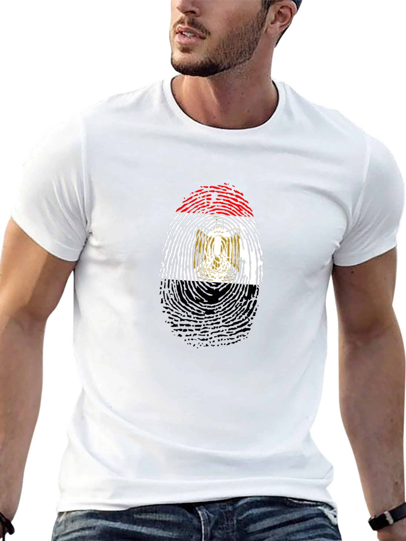 Egypt Flag Fingerprint T-Shirt