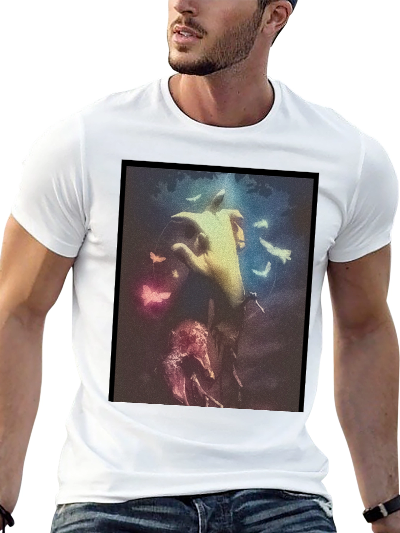 Artistic Hand Graphic Black T-Shirt